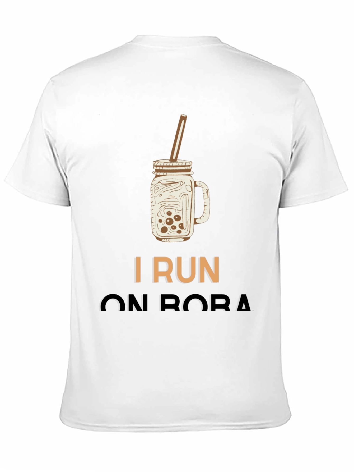 Black I Run On Boba T-Shirt view 11