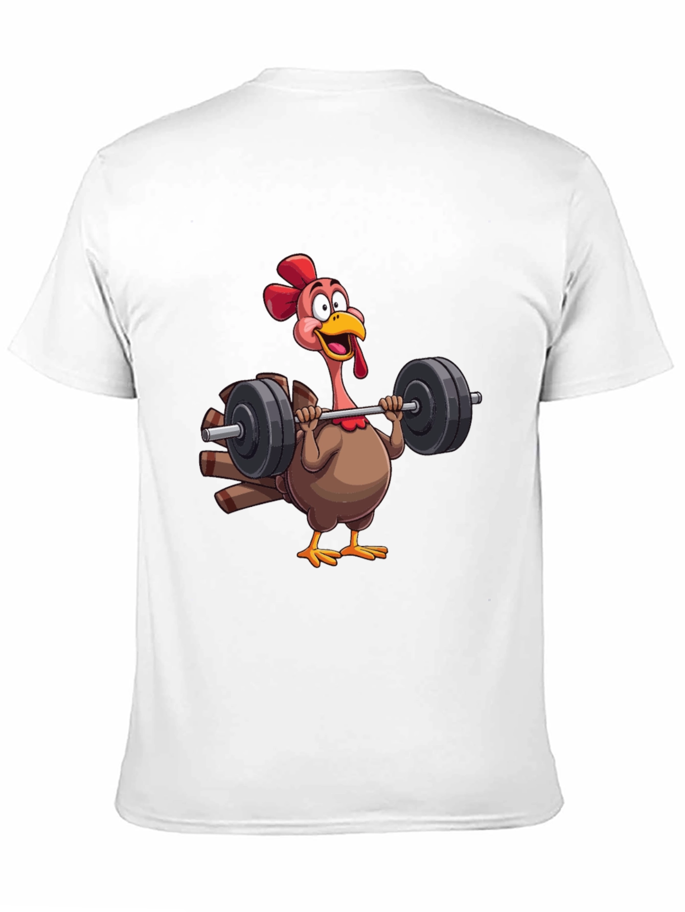 Black Funny Turkey Lifting Weights Black T-Shirt view 11