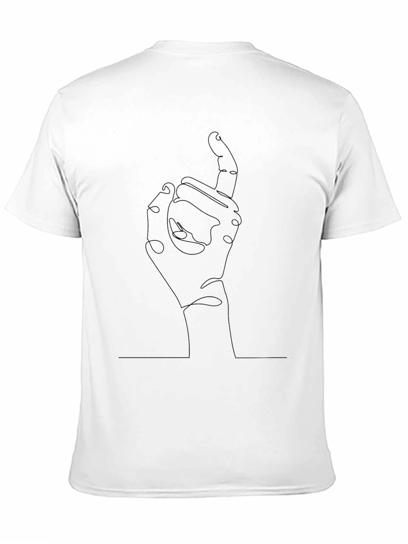 Minimalist Hand Line Art Black T-Shirt - 11
