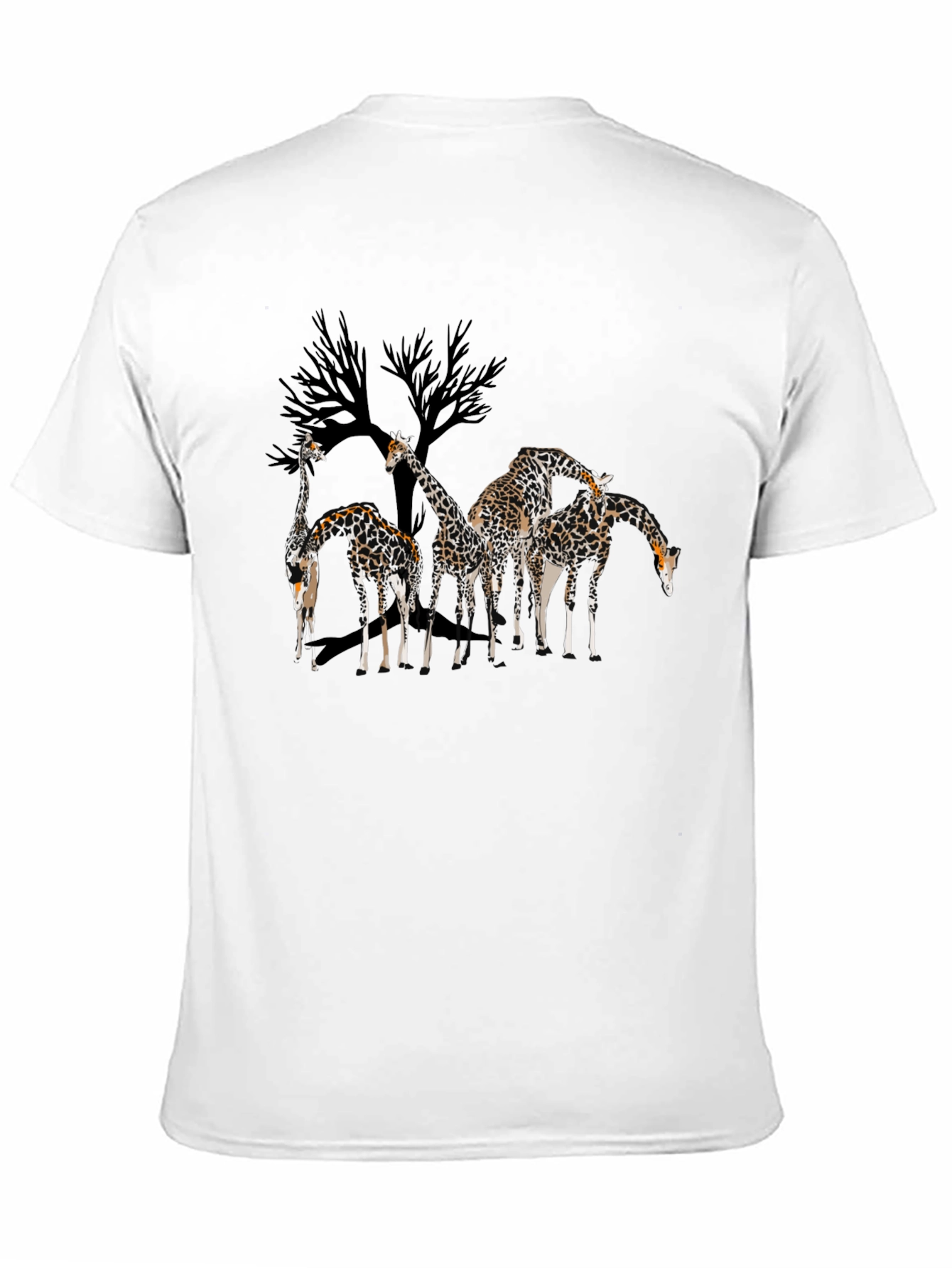 Black Giraffe Family Graphic Tee - Men's Black T-Shirt view 11