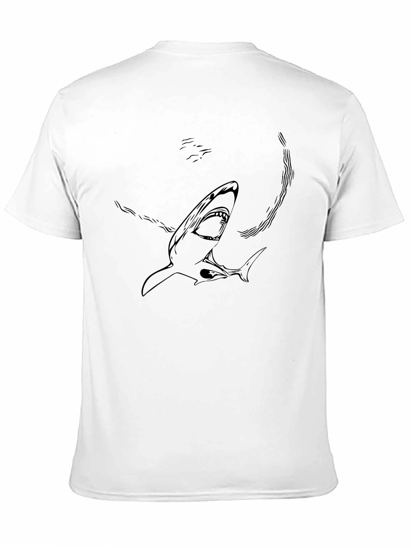 Black Shark Graphic Print Black T-Shirt view 11