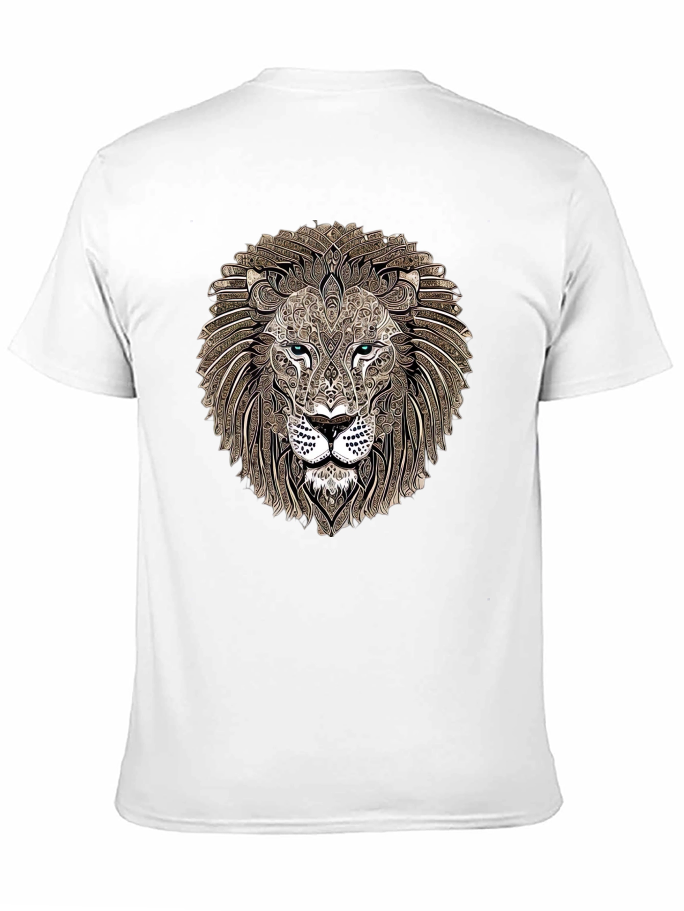 Black Lion Head Graphic Print T-Shirt view 11