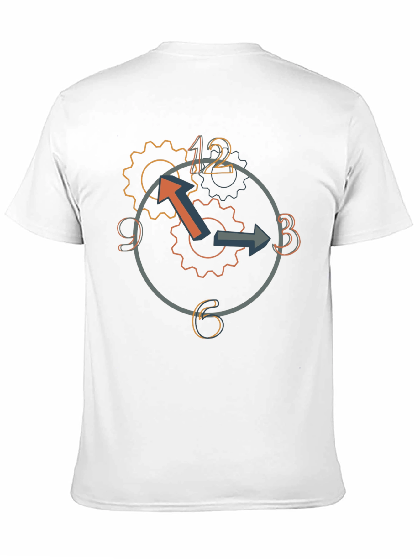 Black Time Traveler T-Shirt: Clock Gears Design view 11