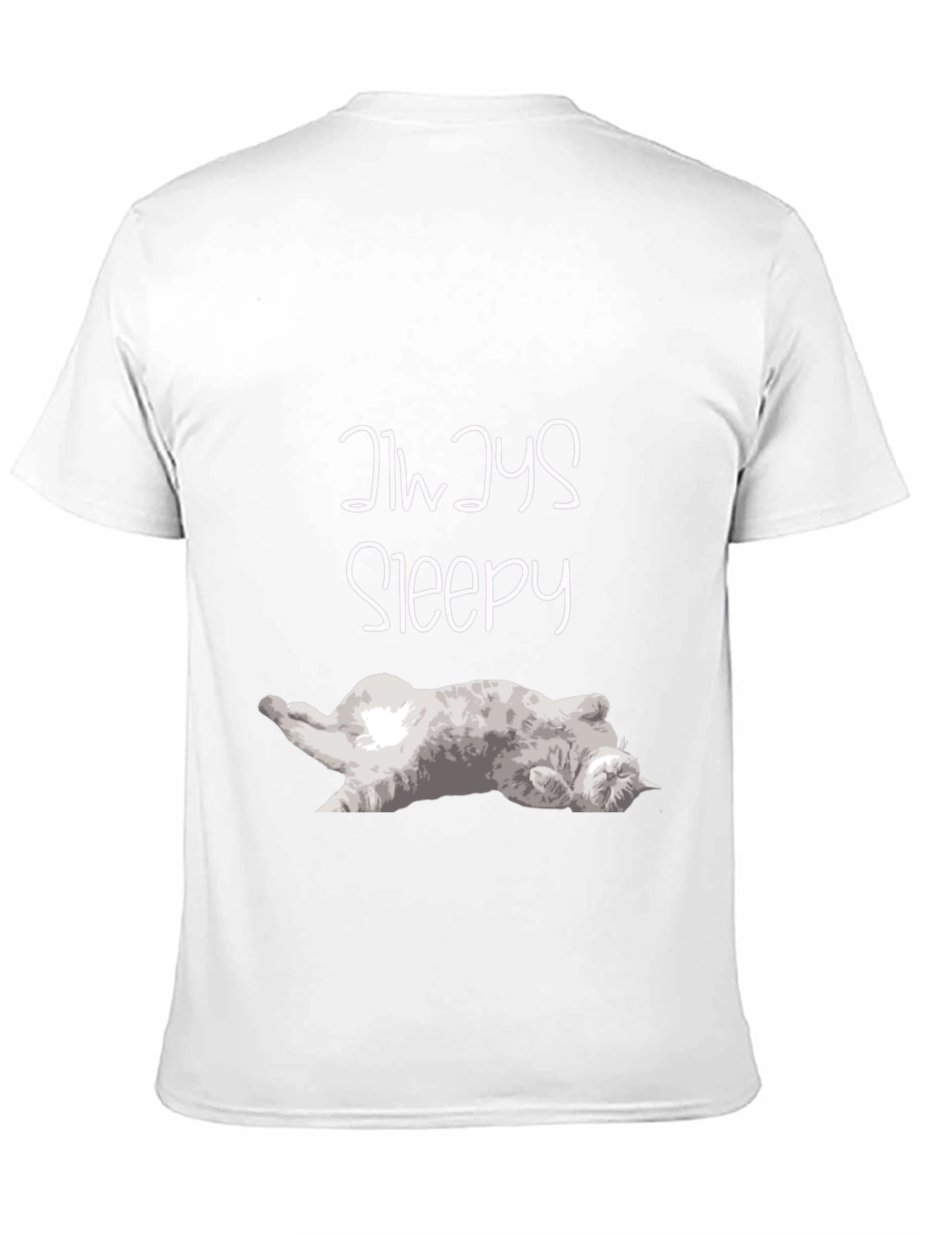 Black Always Sleepy Cat T-Shirt - Men's Black Tee view 11