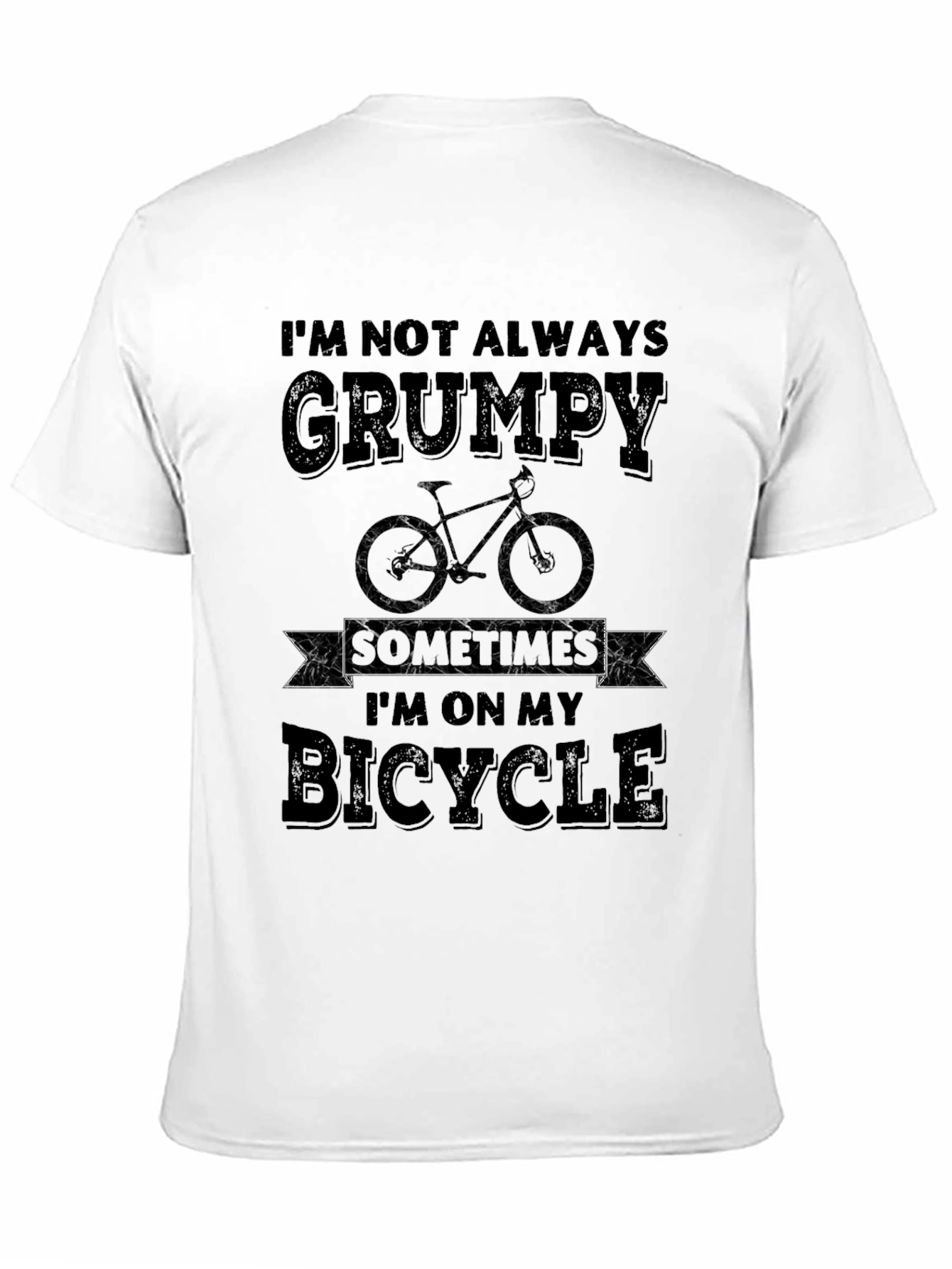 Black Grumpy Bicycle T-Shirt - Funny Cyclist Tee view 11