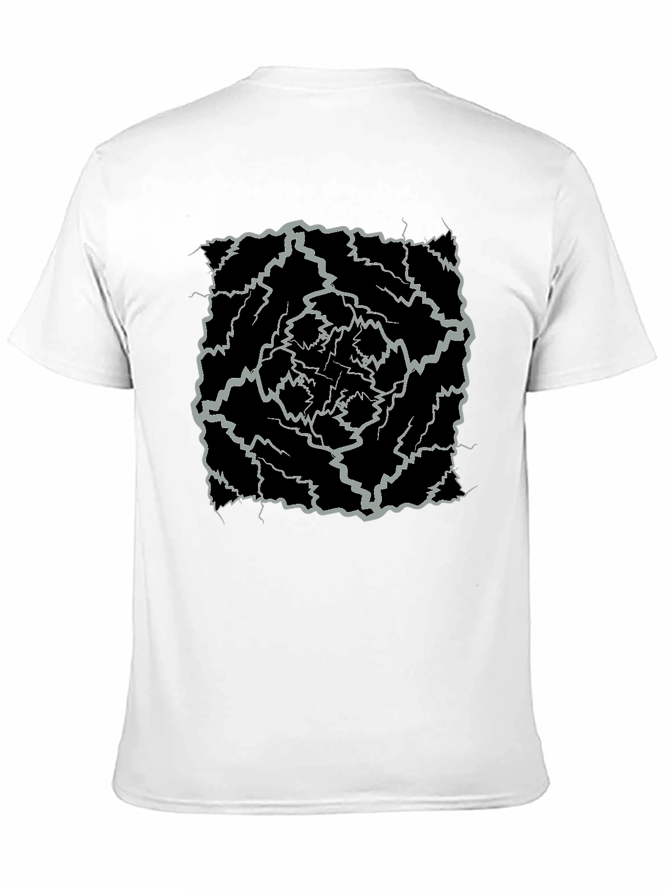 Black Abstract Lightning Bolt Graphic Black Tee view 11