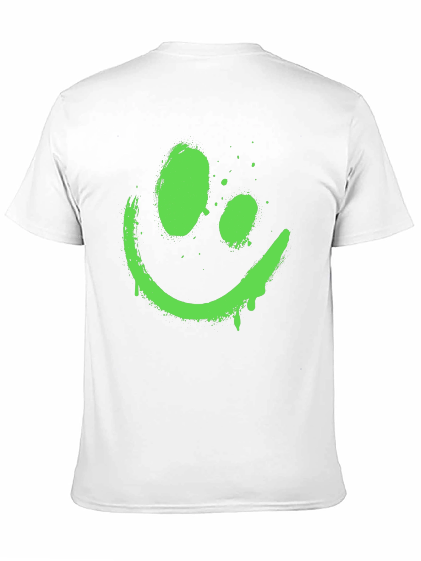 Black Neon Green Smiley Face Graphic Black T-Shirt view 11