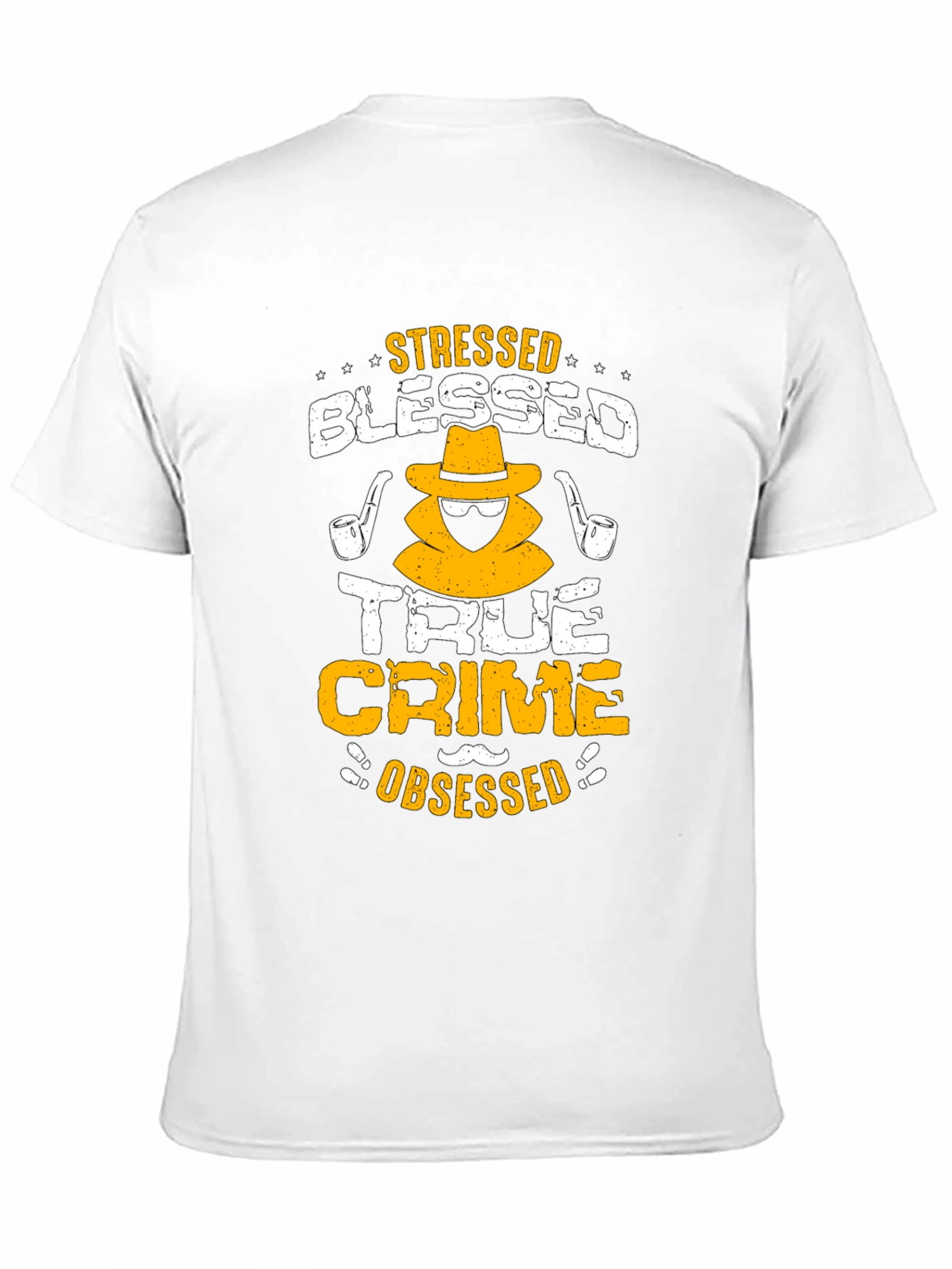 Black Stressed Blessed True Crime Obsessed T-Shirt view 11