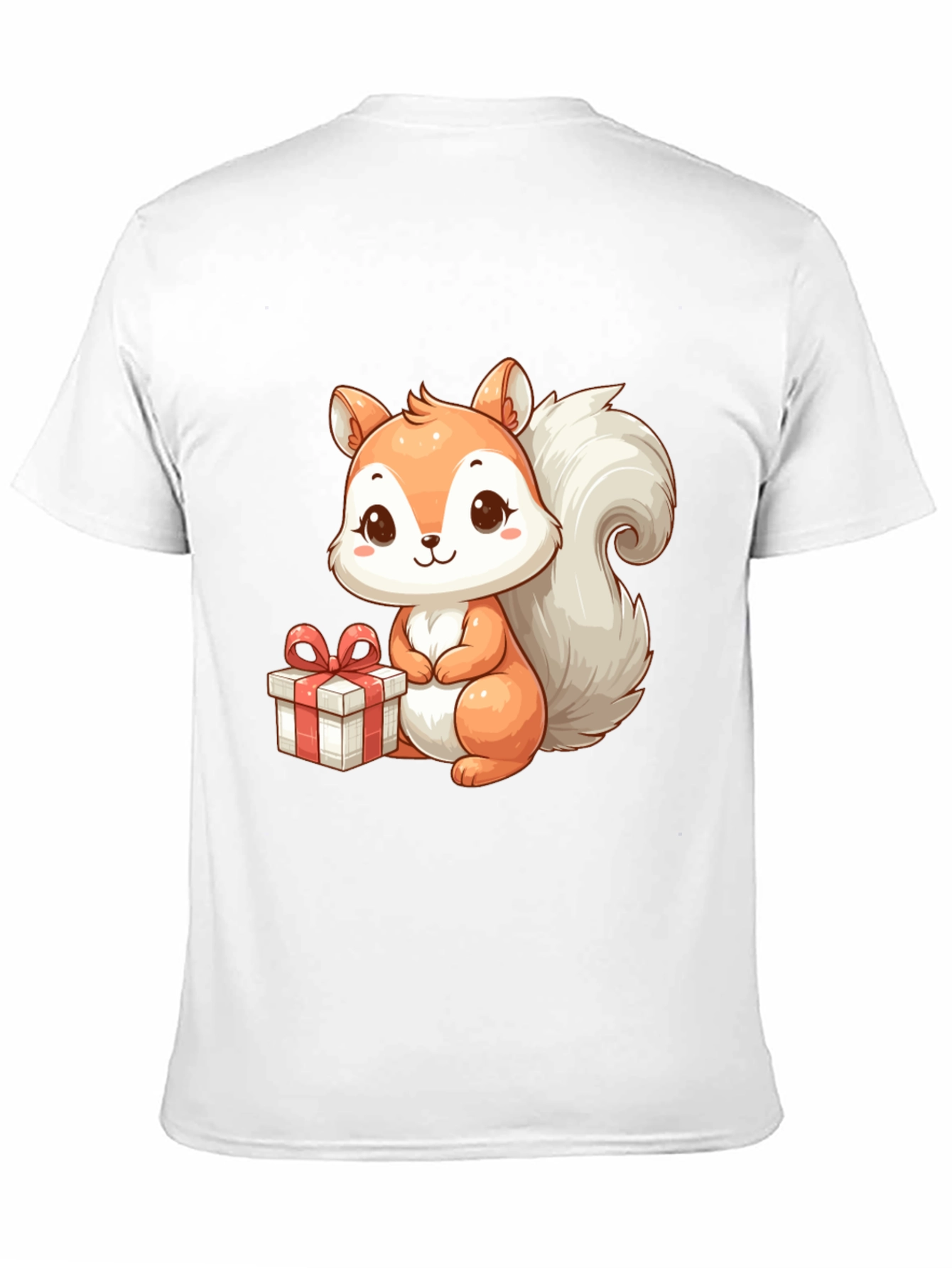 Black Cute Squirrel with Gift - Black T-Shirt view 11