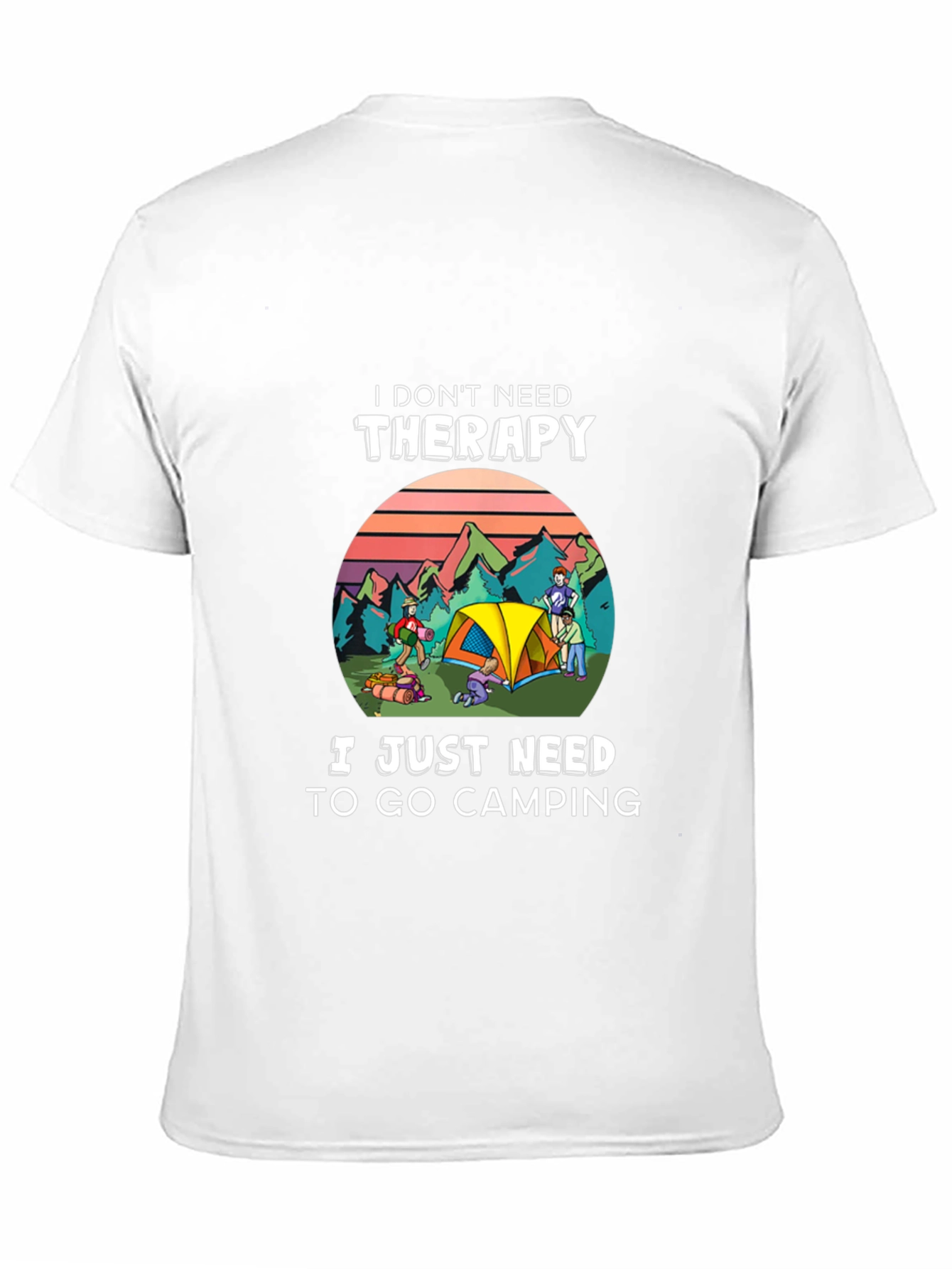 Black Camping Therapy T-Shirt - Nature Lover Tee view 11