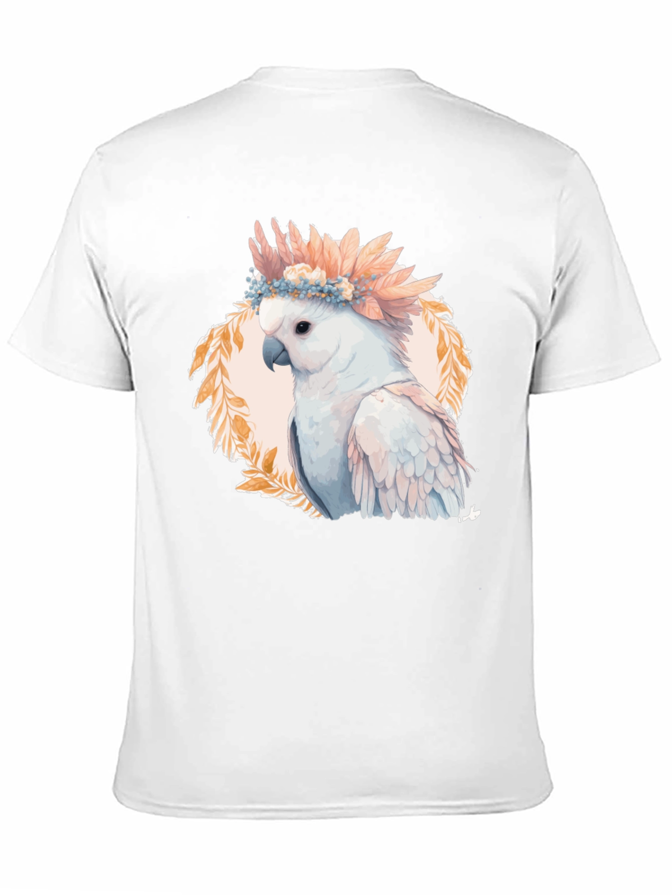 Black Cockatoo Flower Crown Graphic Tee view 11