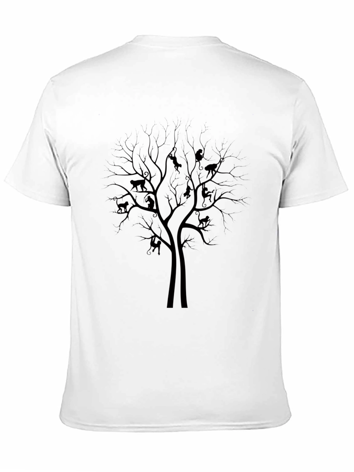 Black Monkey Tree Graphic Tee - Nature Inspired Men's T-Shirt view 11