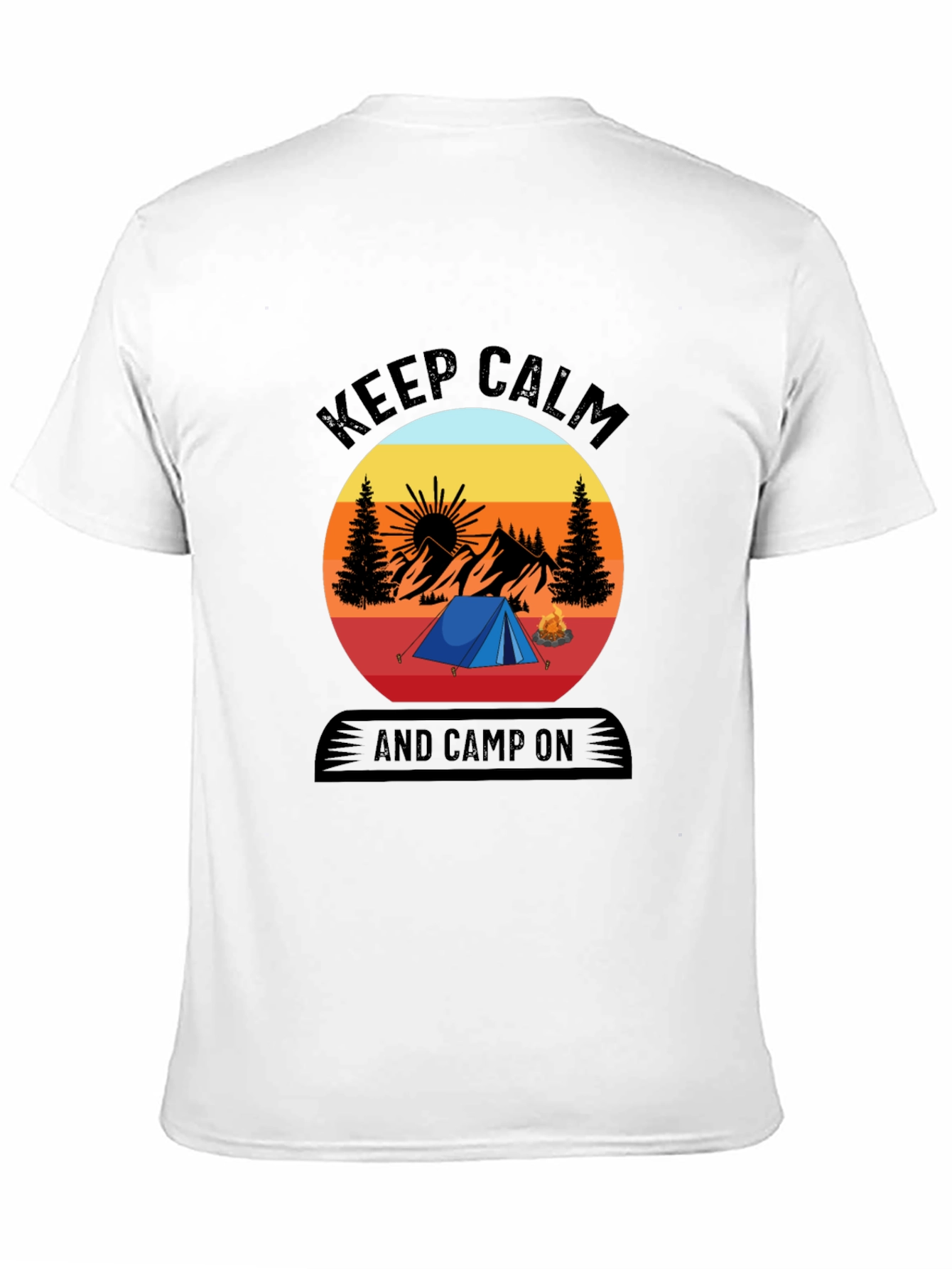 Black Keep Calm and Camp On T-Shirt view 11