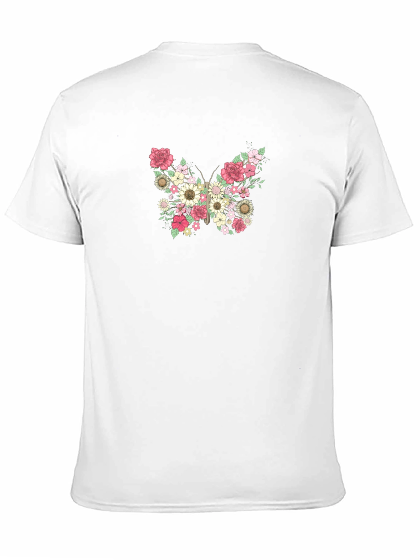 Black Floral Butterfly Graphic Tee - Stylish Black T-Shirt view 11