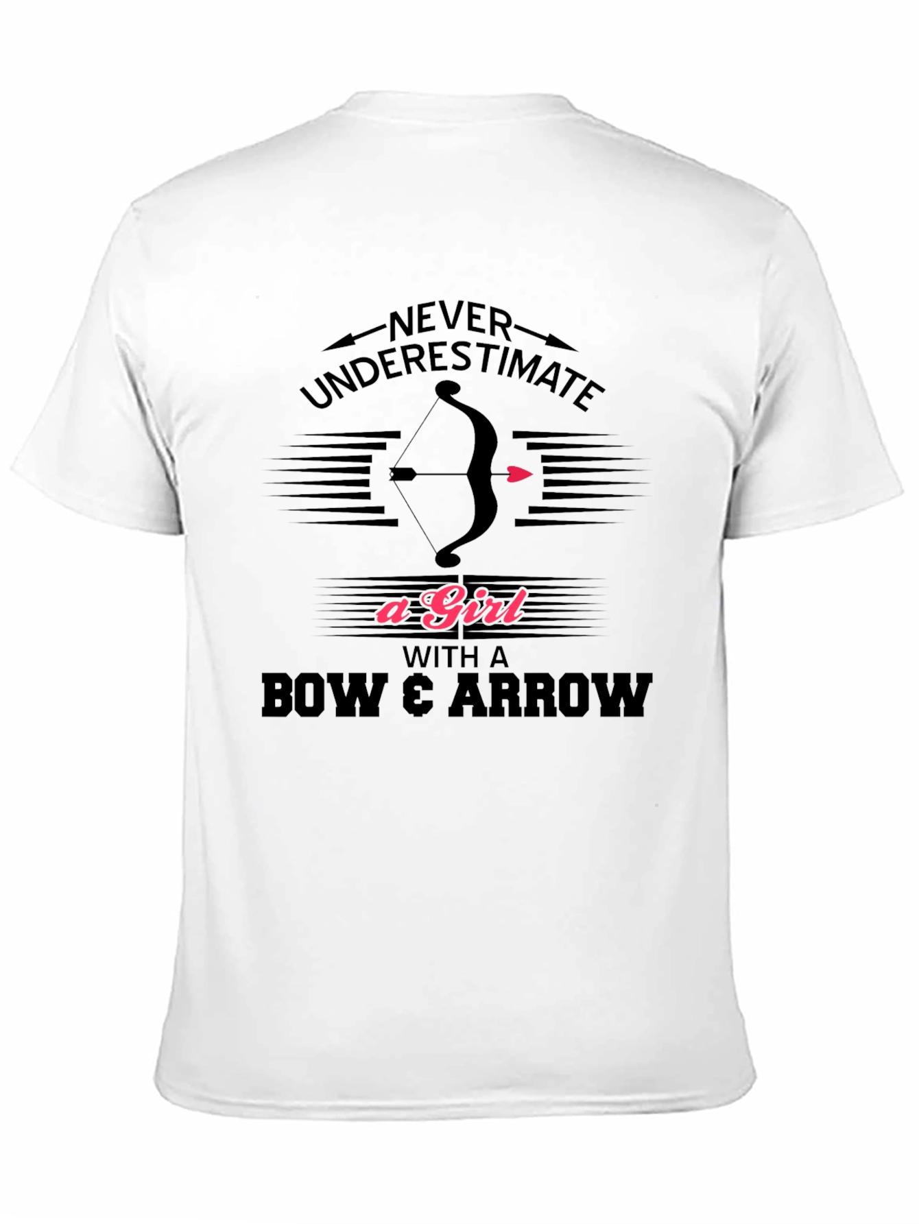 Black Never Underestimate A Girl Bow Arrow T-Shirt view 11