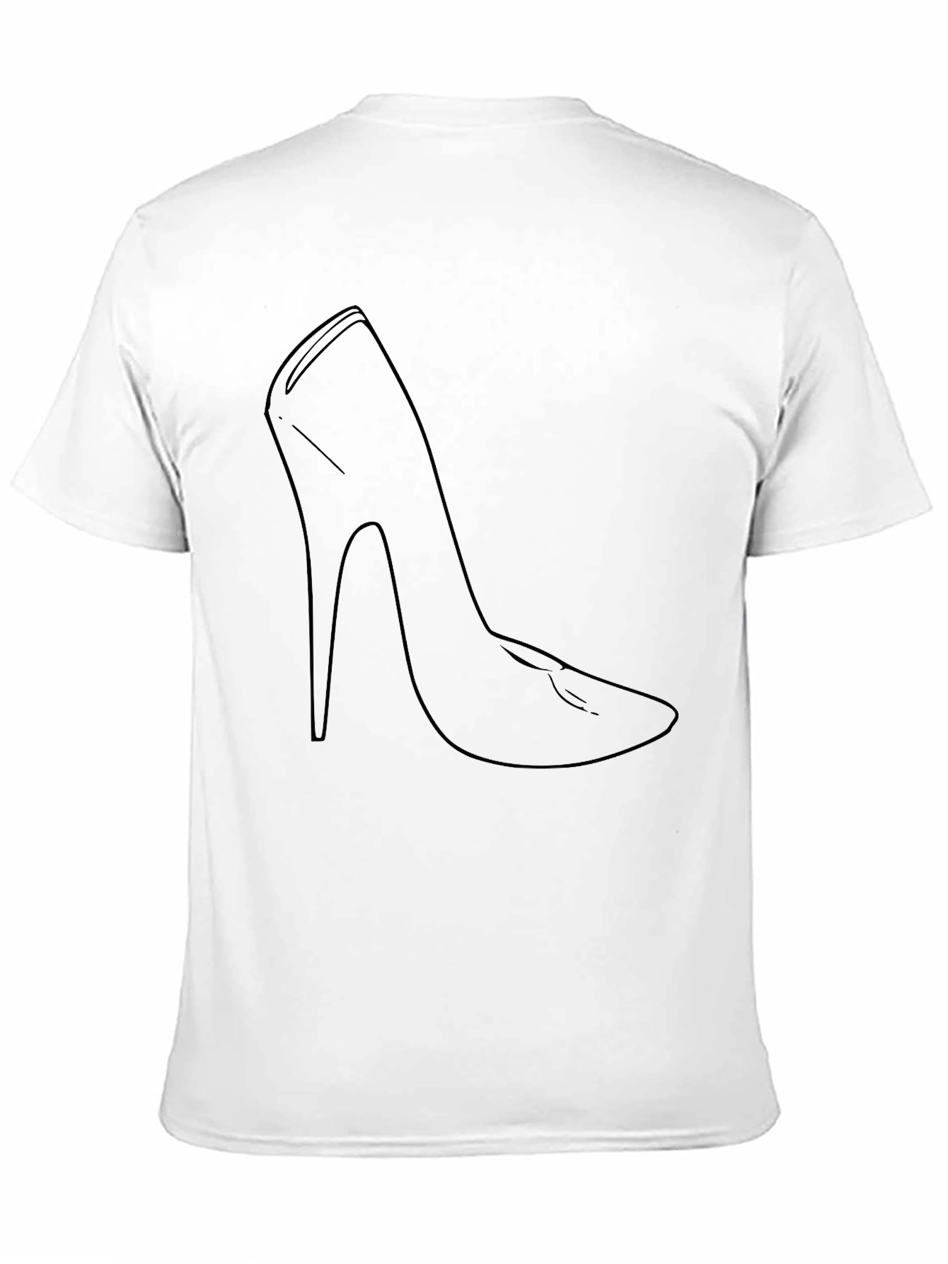 Black High Heel Outline Black T-Shirt view 11