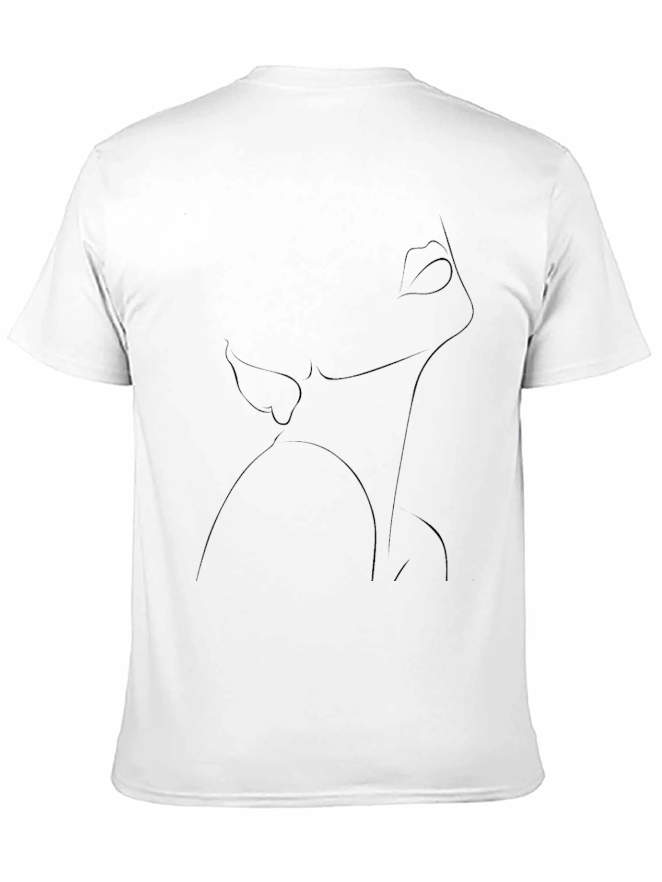 Black Minimalist Line Art Tee - Black Graphic T-Shirt view 11