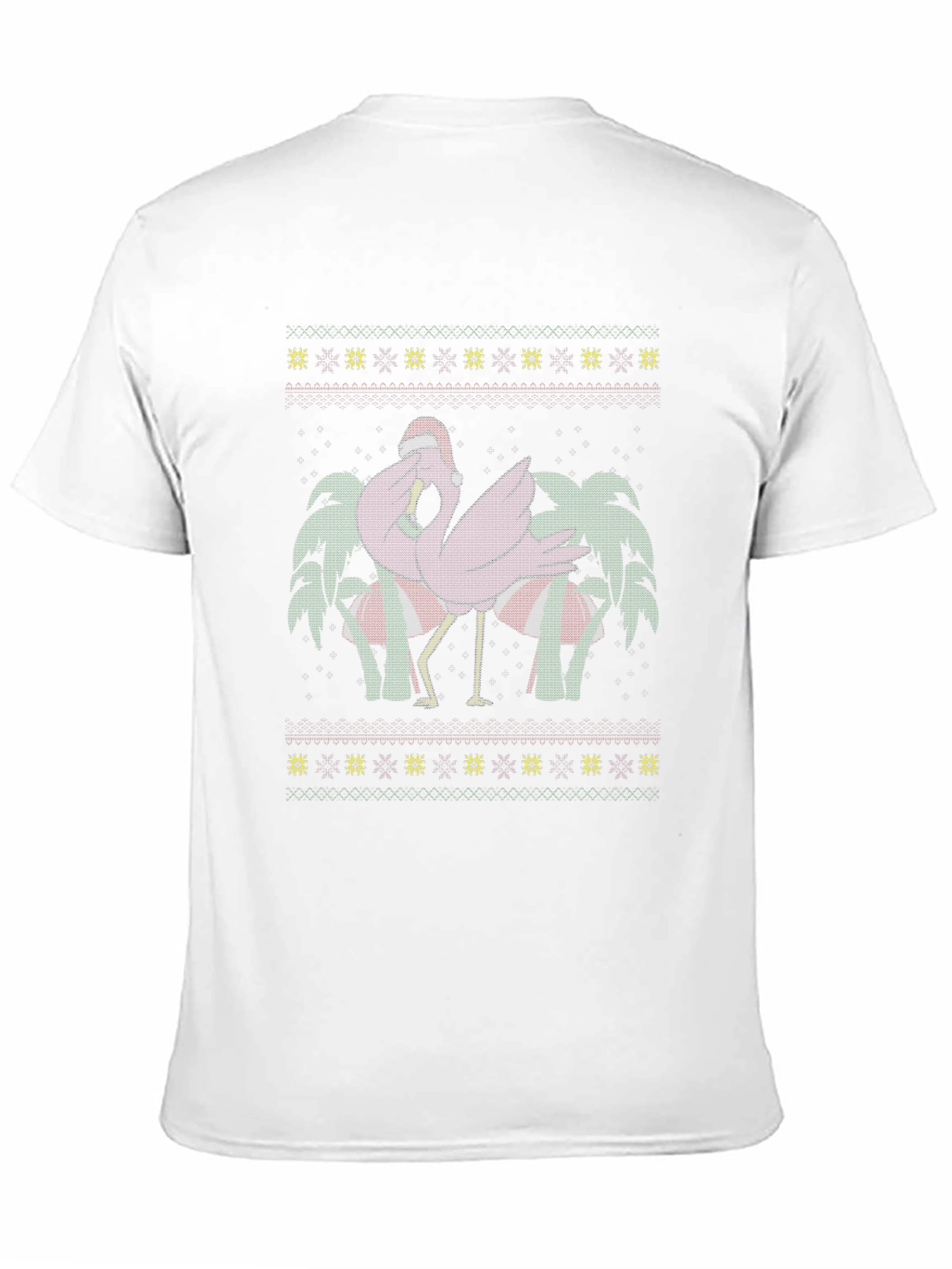 Black Festive Flamingo Christmas T-Shirt view 11