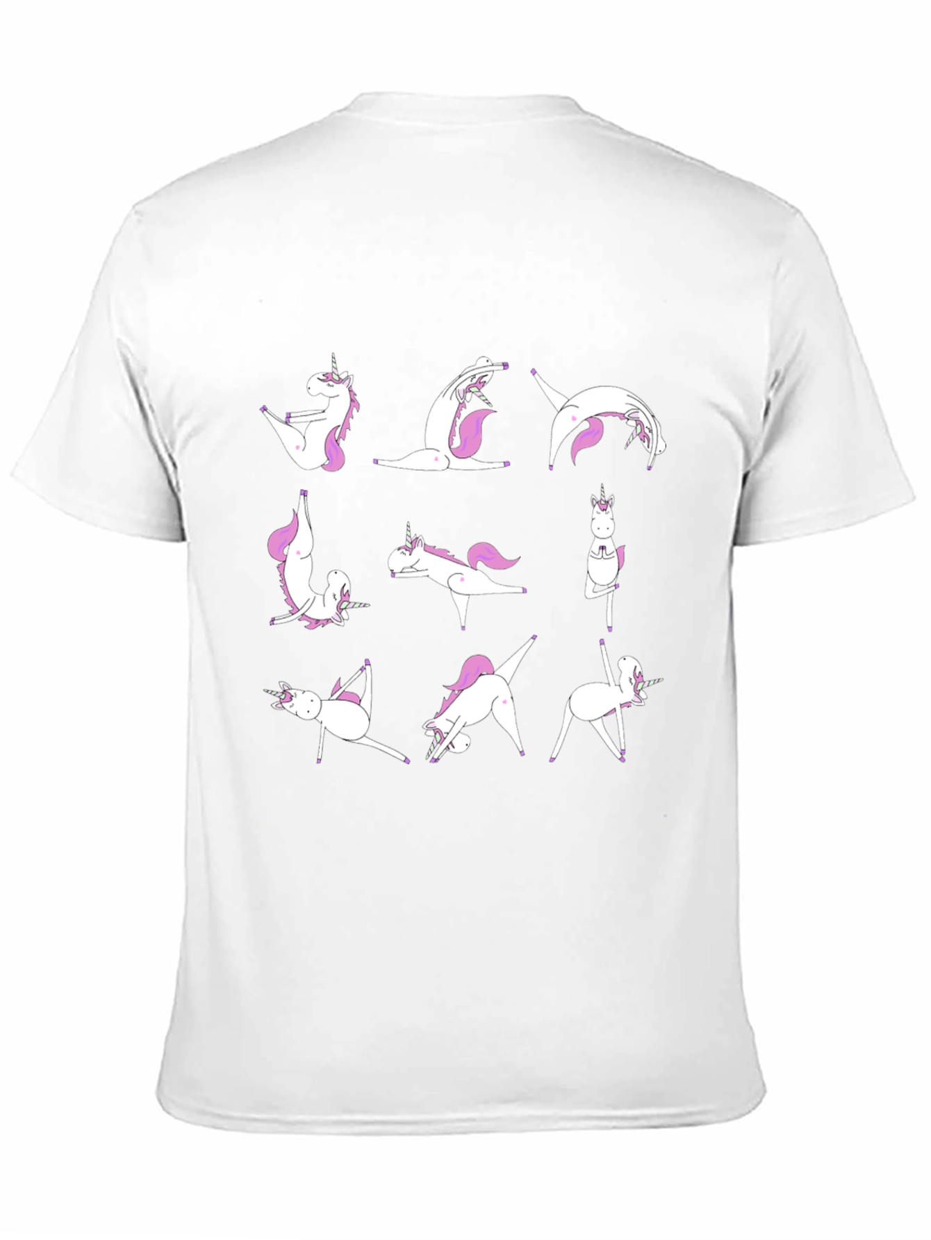 Black Unicorn Yoga Pose T-Shirt - Black Cotton Tee view 11