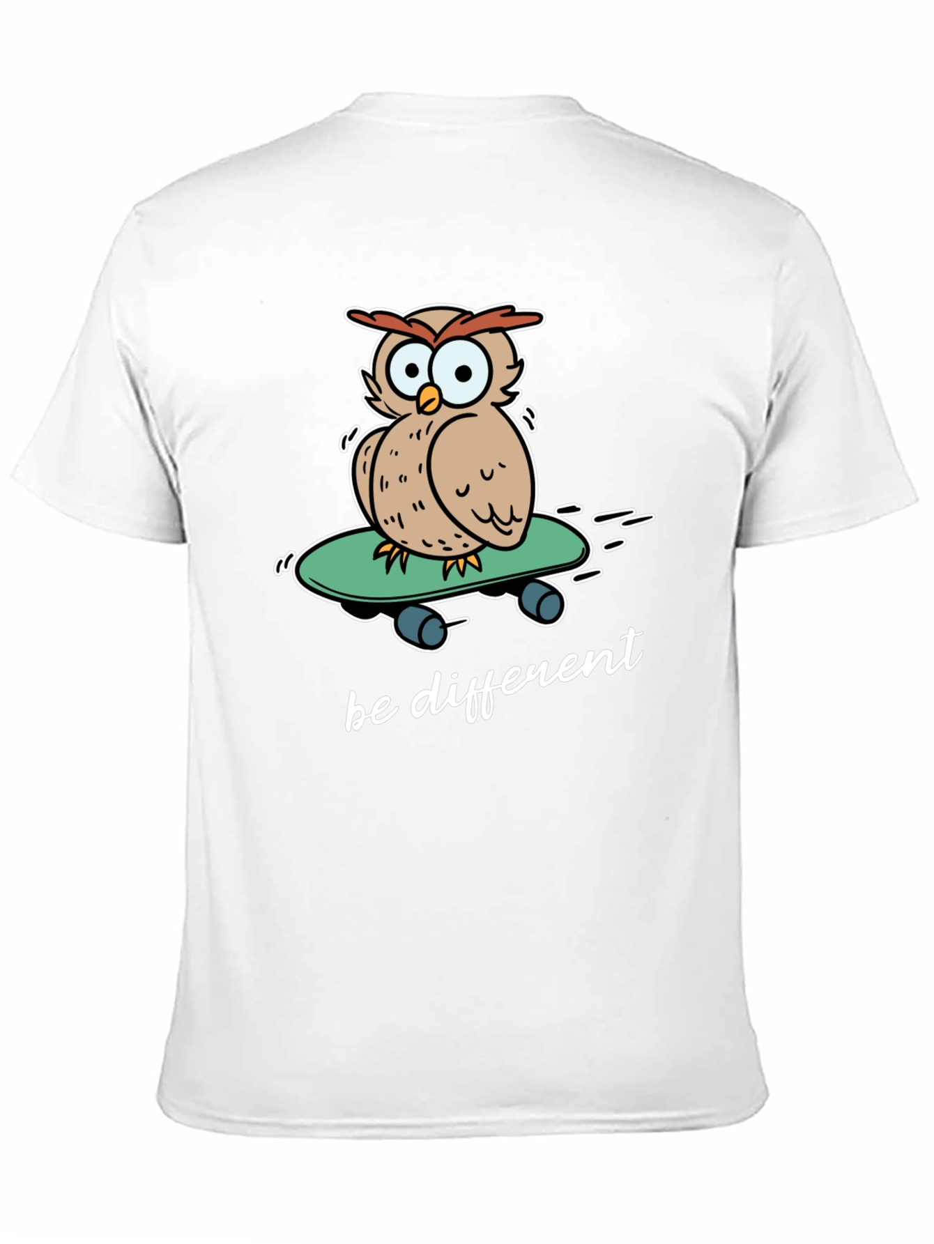Black Unique Owl Skateboard Graphic T-Shirt - Be Different! view 11