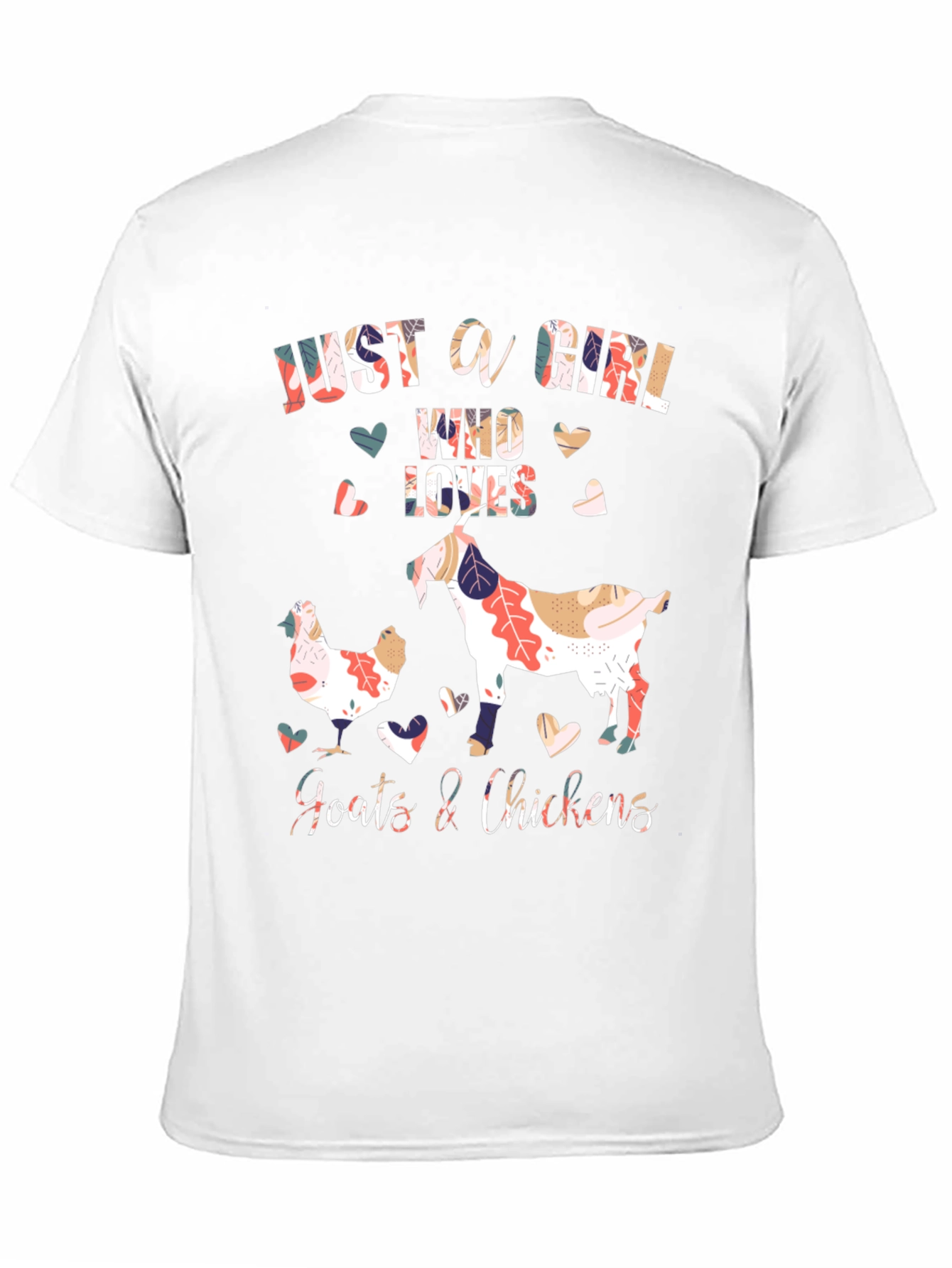 Black Just A Girl Who Loves Goats & Chickens Graphic T-Shirt view 11