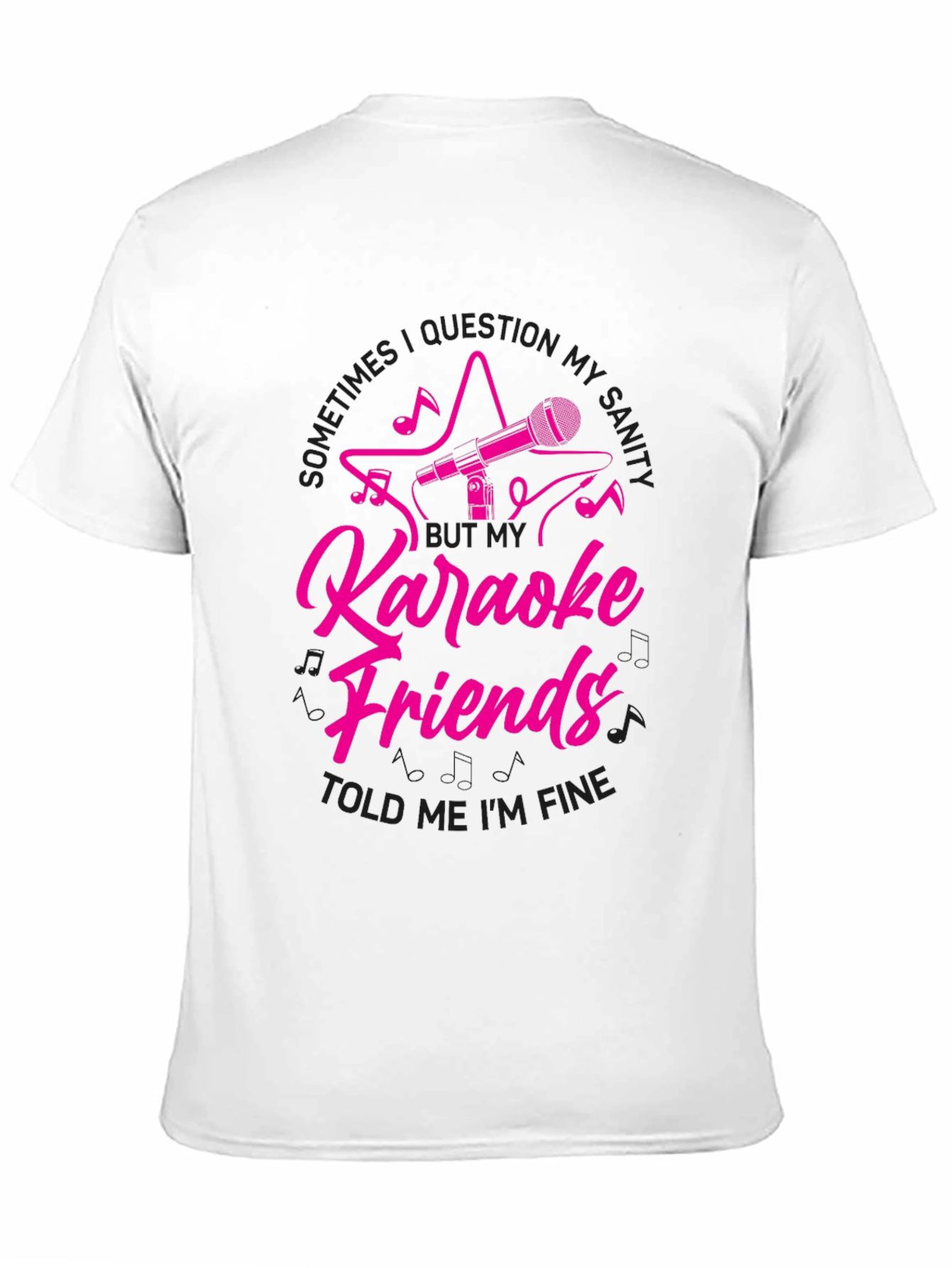 Black Karaoke Friends Funny Graphic Tee Shirt view 11