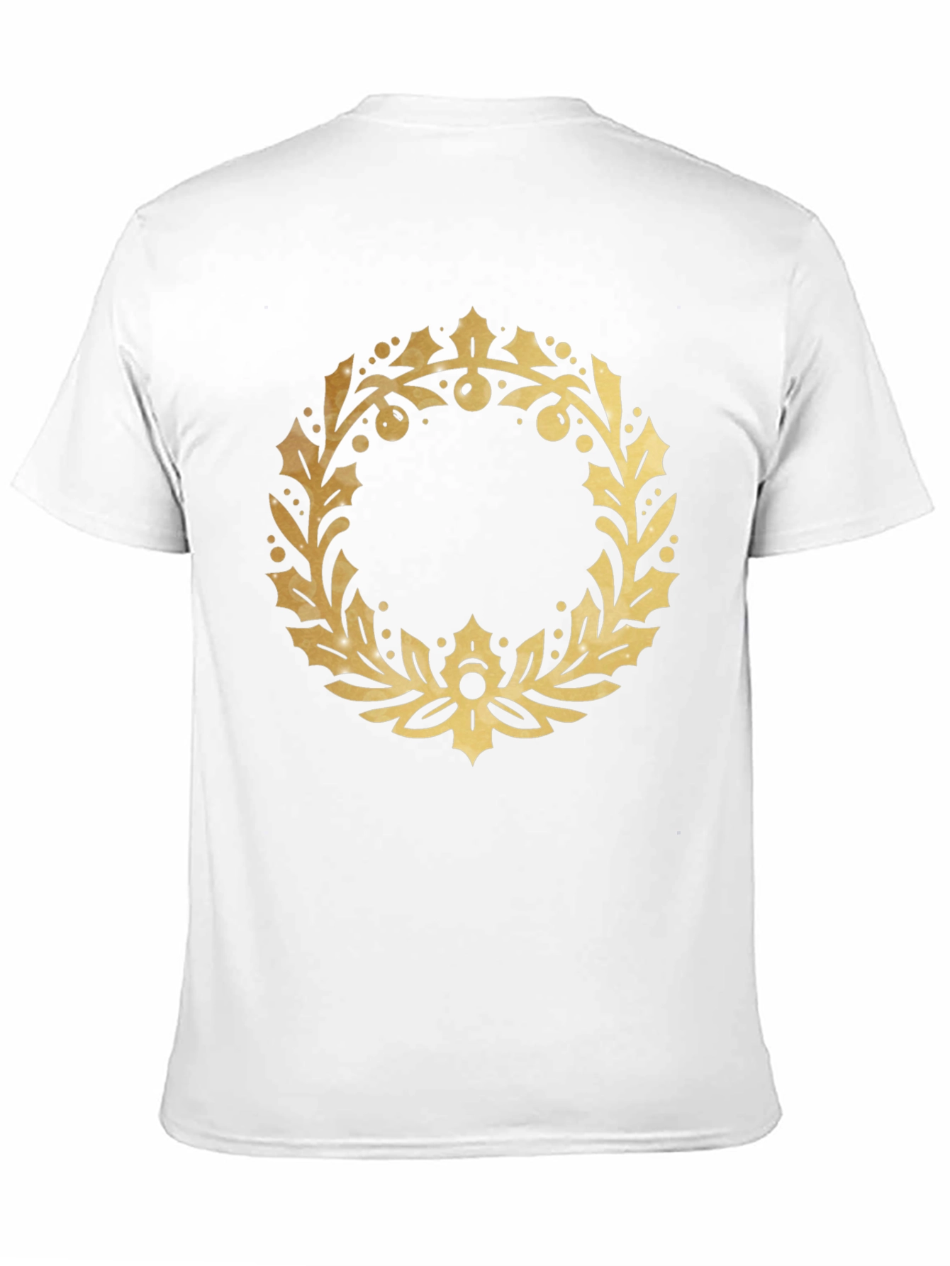 Black Gold Wreath Graphic Black T-Shirt view 11