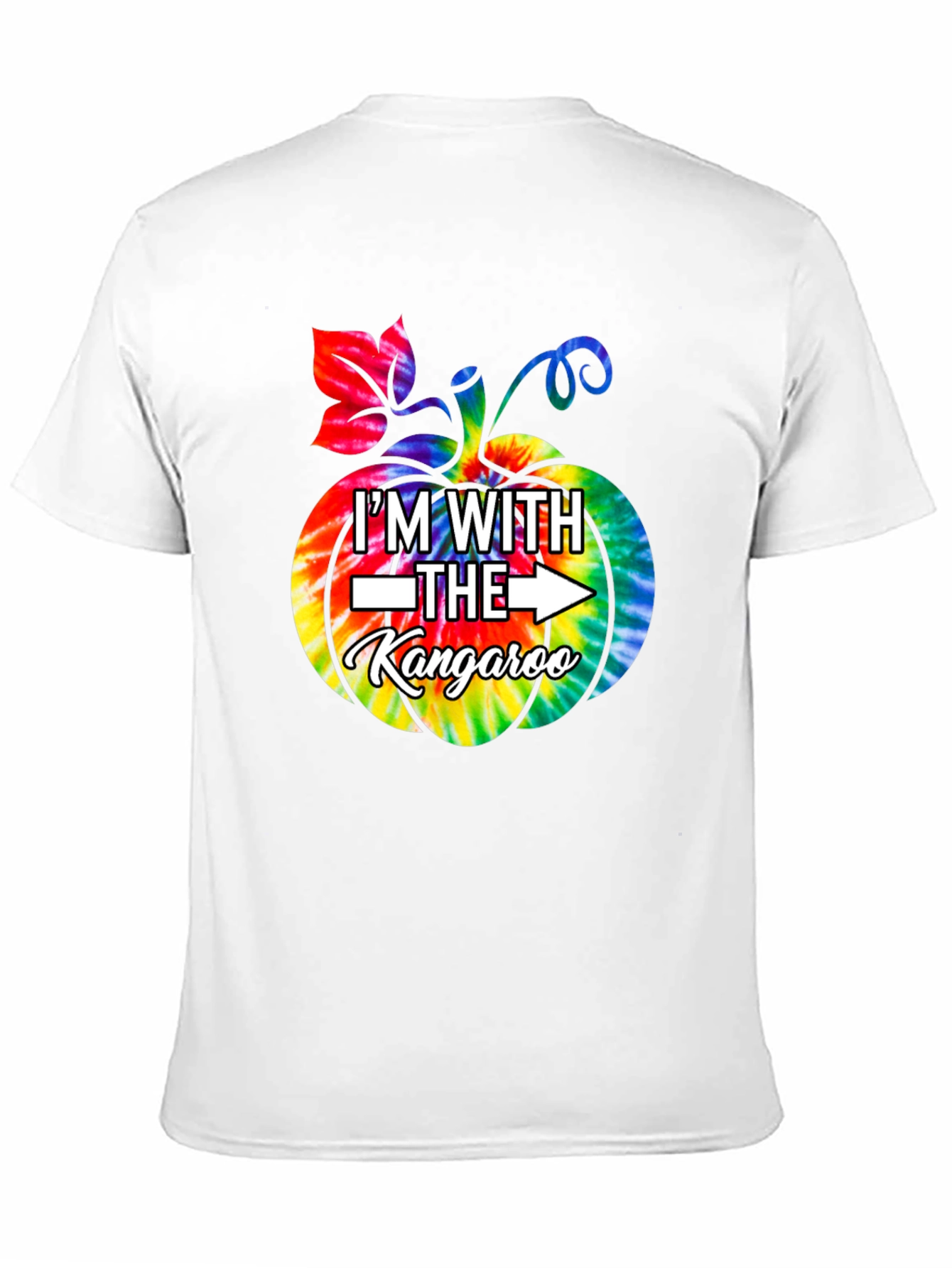 Black I'm With The Kangaroo Tie Dye Pumpkin T-Shirt view 11