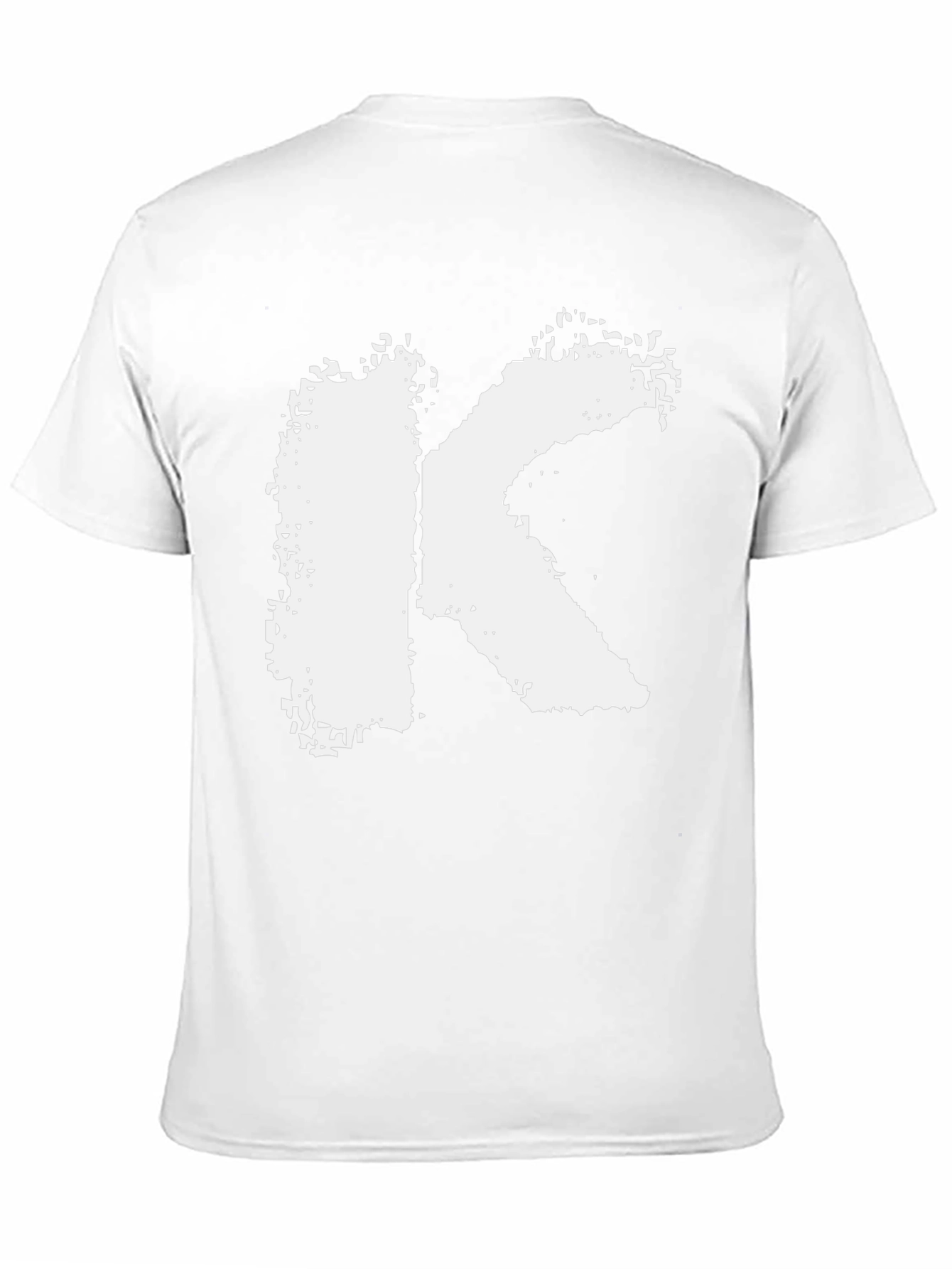 Black Bold White Letter K Graphic Black T-Shirt view 11
