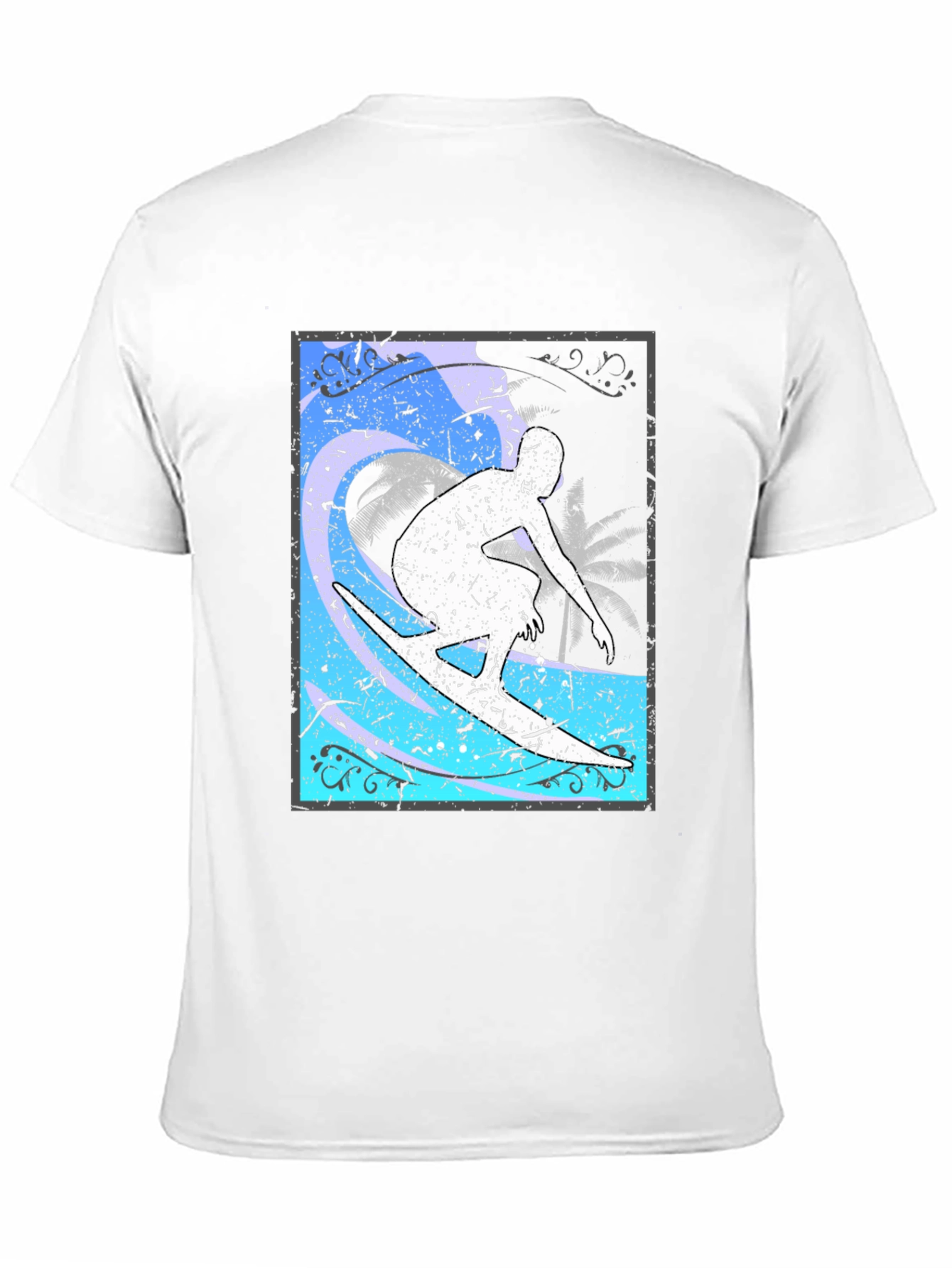 Black Surfer Graphic T-Shirt - Black Cotton Blend view 11