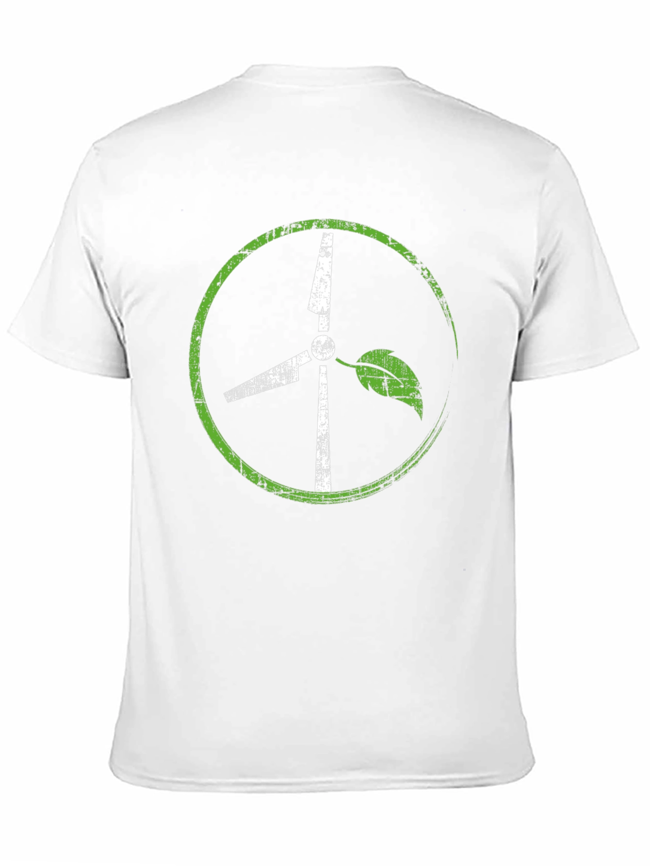 Black Eco-Friendly Wind Turbine Graphic T-Shirt view 11