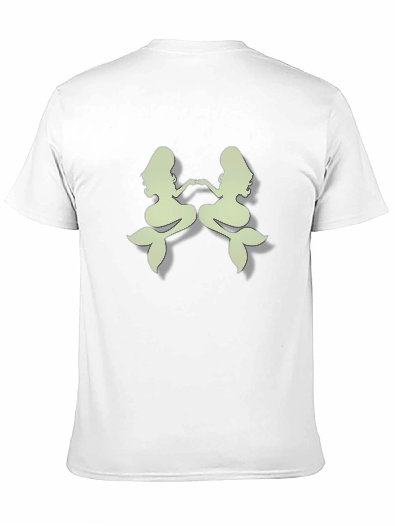 Black Twin Mermaid Graphic Tee - Black Cotton T-Shirt view 11