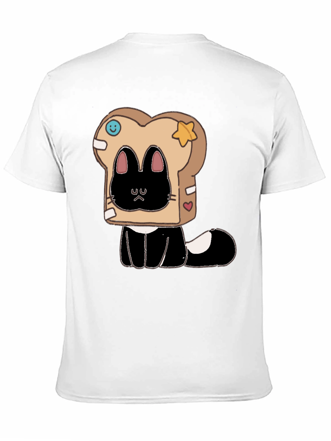 Black Cute Cat in Toast T-Shirt view 11
