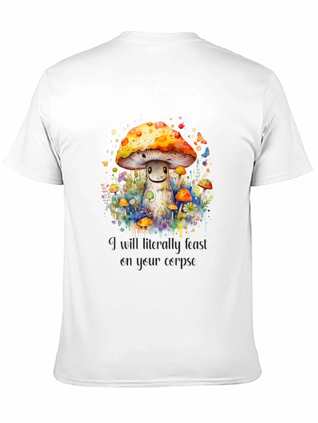 Black Mushroom Corpse Feast Tee - Black Graphic T-Shirt view 11