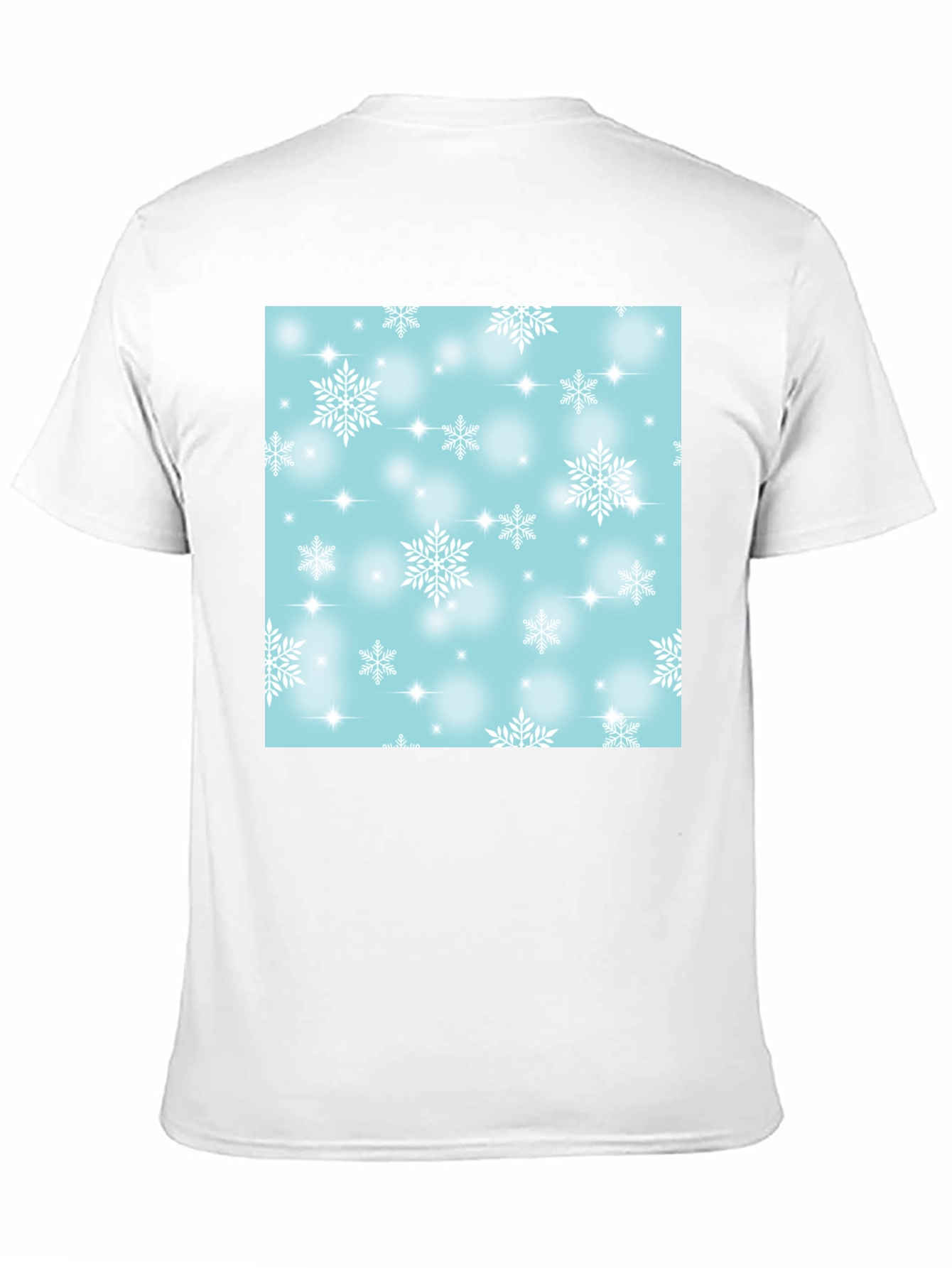 Black Snowflake Pattern T-Shirt - Winter Festive Tee view 11