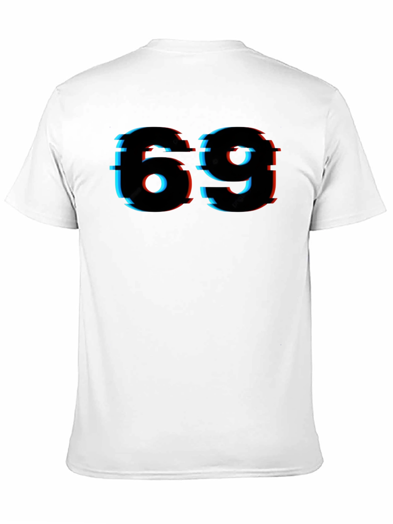 Black Edgy Glitch 69 Graphic T-Shirt view 11