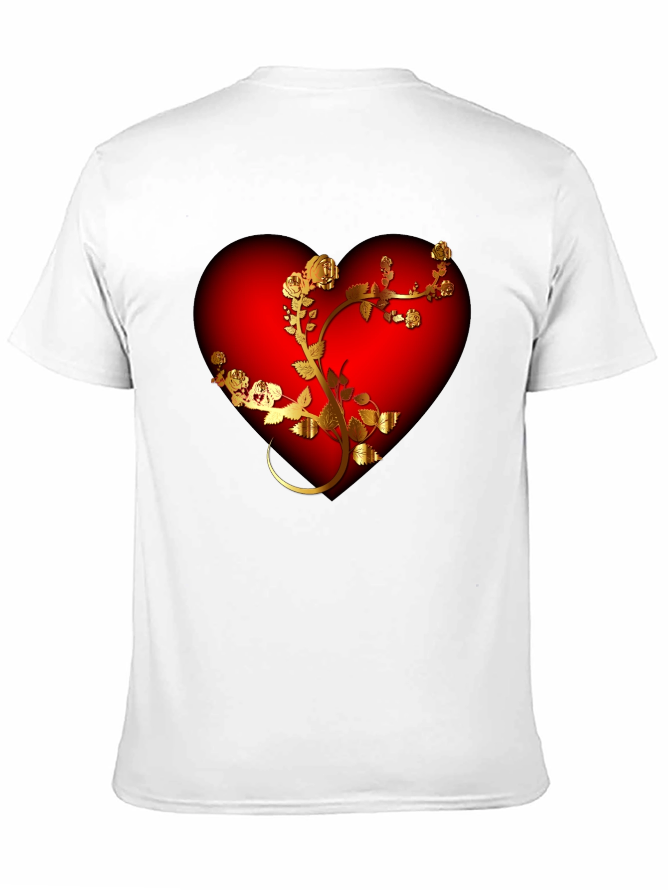 Black Romantic Heart & Rose T-Shirt - Black view 11