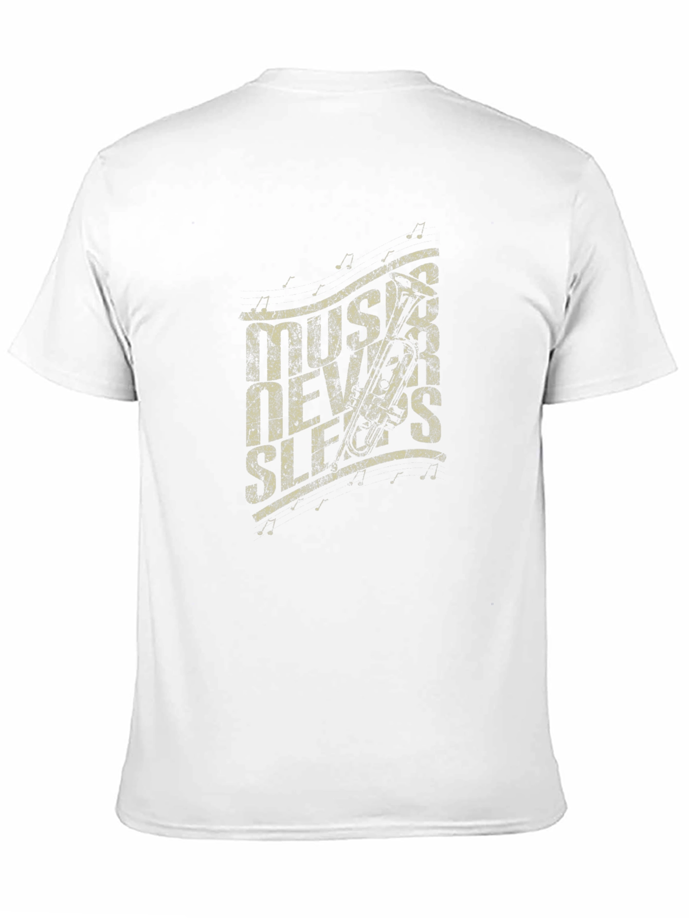 Black Music Never Sleeps Graphic Print Black T-Shirt view 11