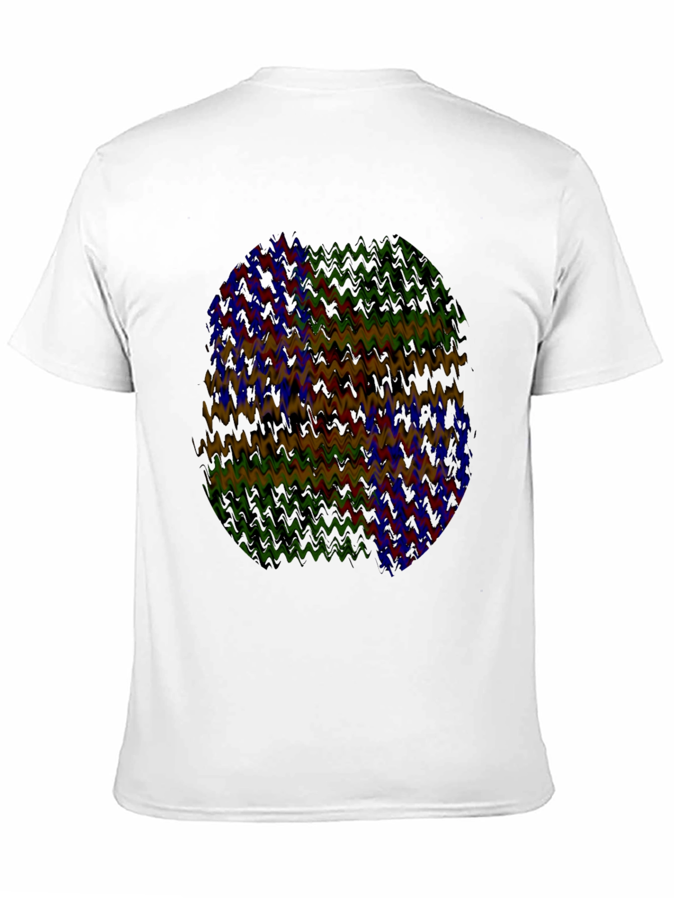 Black Abstract Wavy Pattern Black T-Shirt view 11