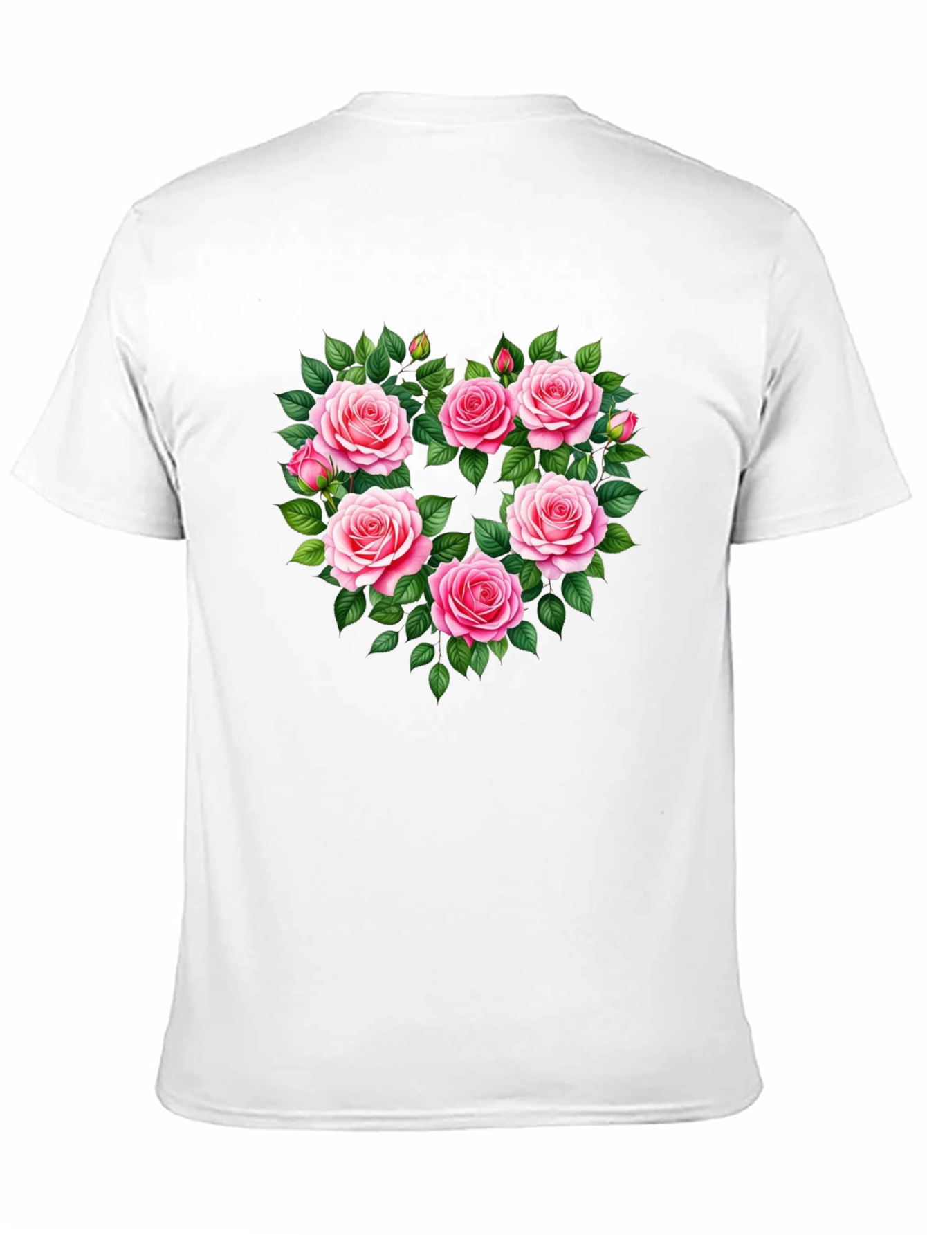 Black Floral Heart Graphic T-Shirt - Romantic Roses Tee view 11