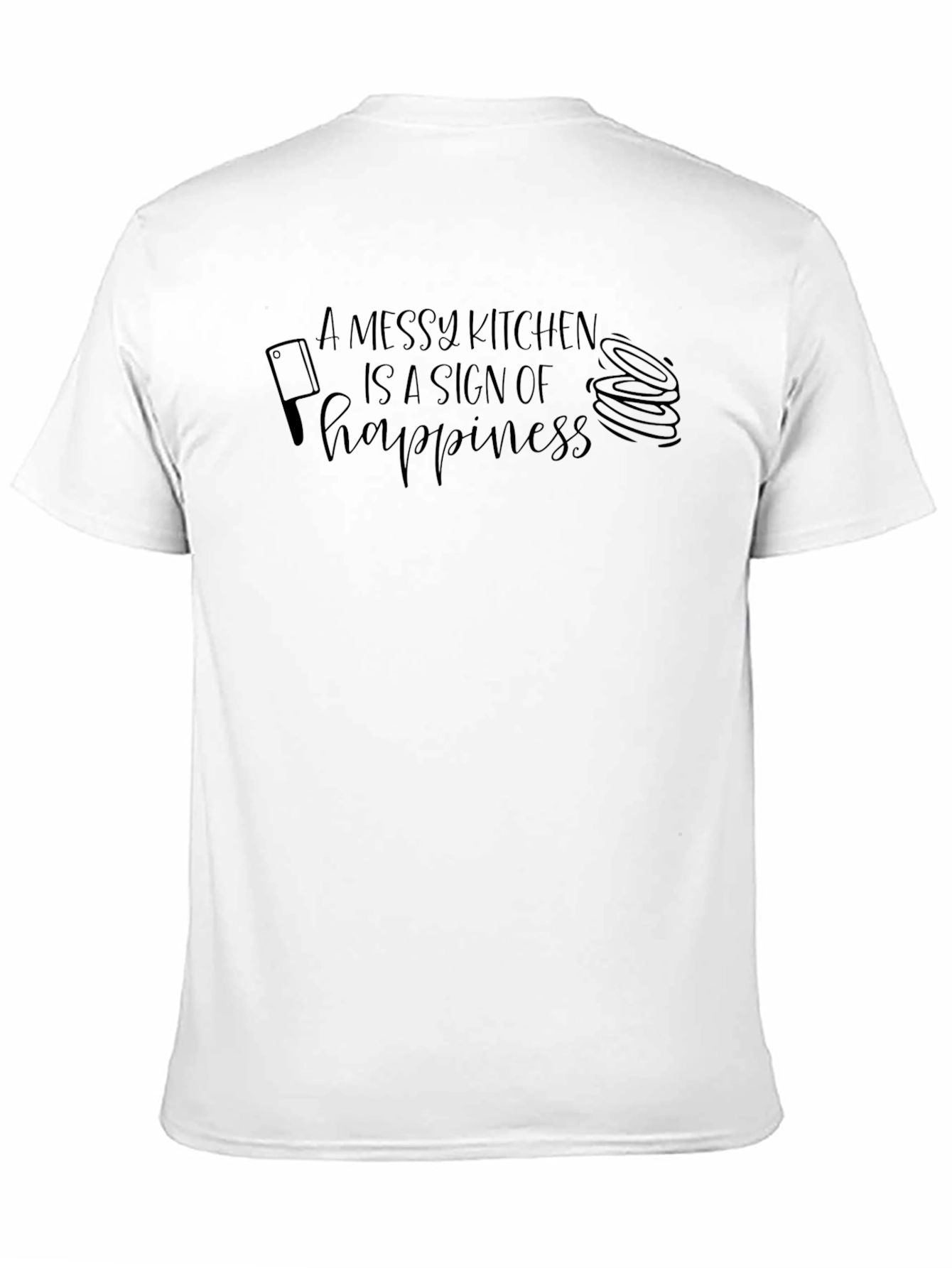 Black Messy Kitchen Happiness T-Shirt - Soft Cotton Blend view 11