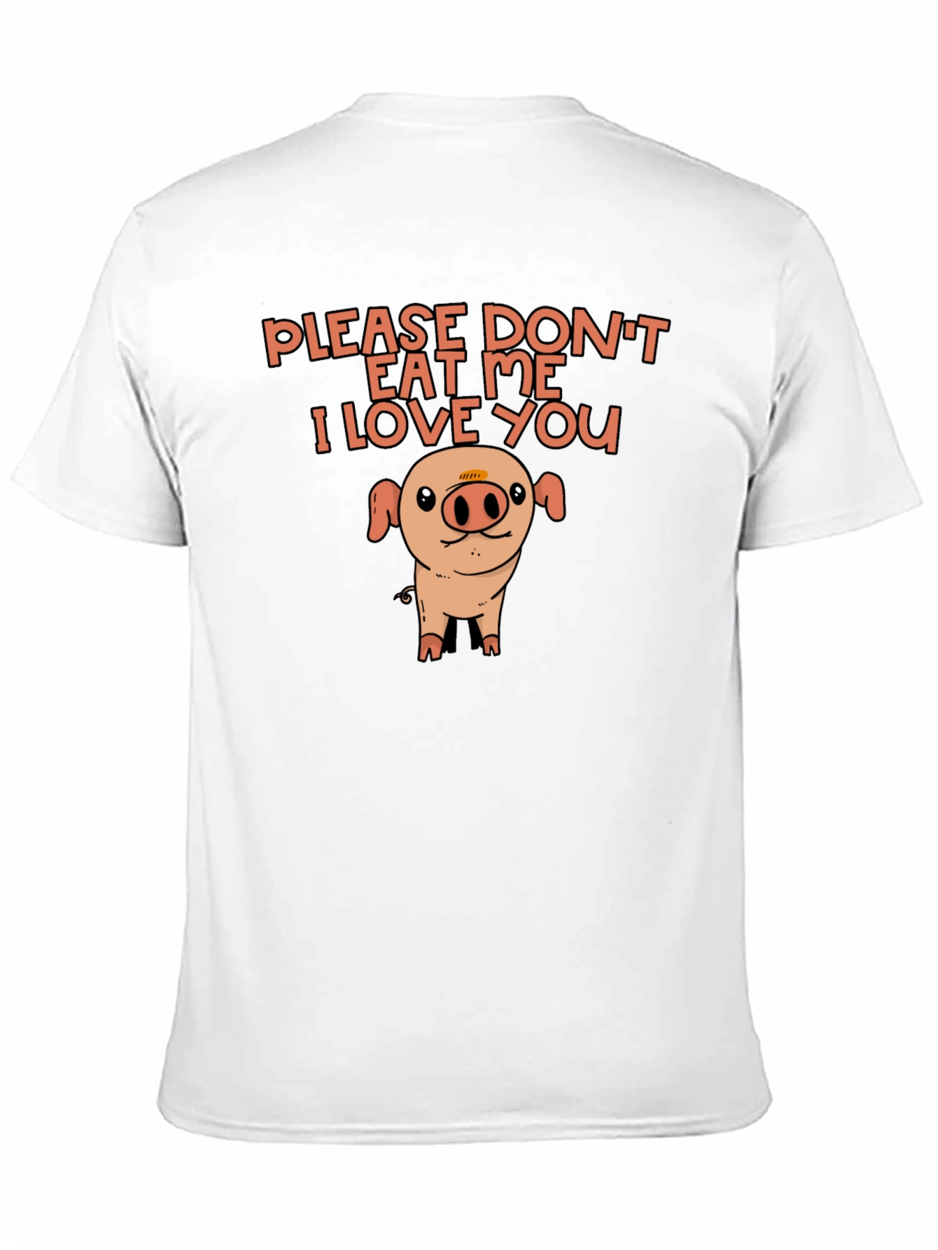Black Cute Pig Black T-Shirt: Please Don't Eat Me view 11