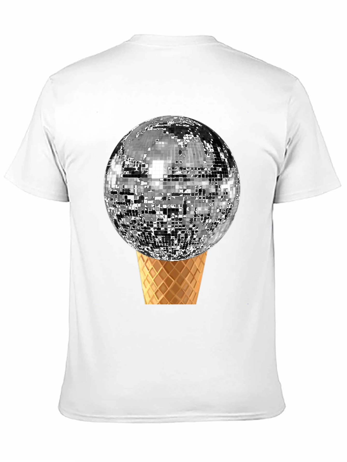 Black Disco Ball Ice Cream Cone Graphic Tee view 11