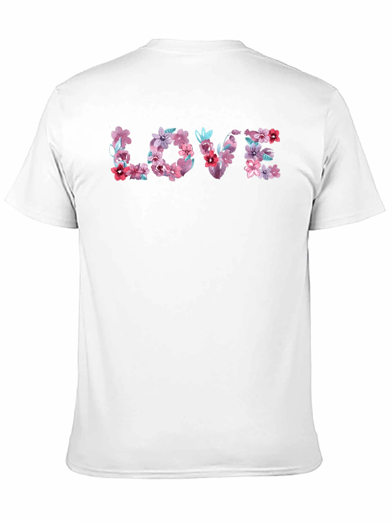 Black Floral LOVE Graphic Tee - Men's Black T-Shirt view 11