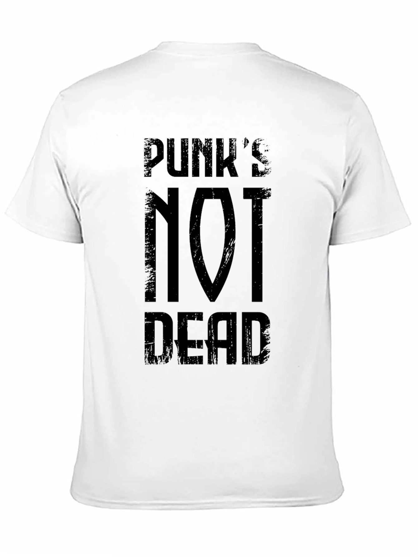Black Punk's Not Dead Graphic Tee - Black Cotton T-Shirt view 11