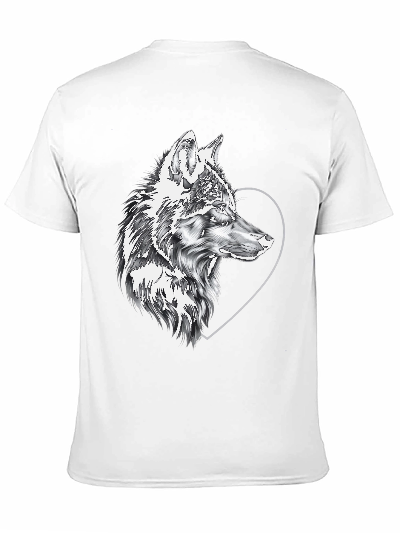 Black Wolf & Heart Graphic Black Tee view 11