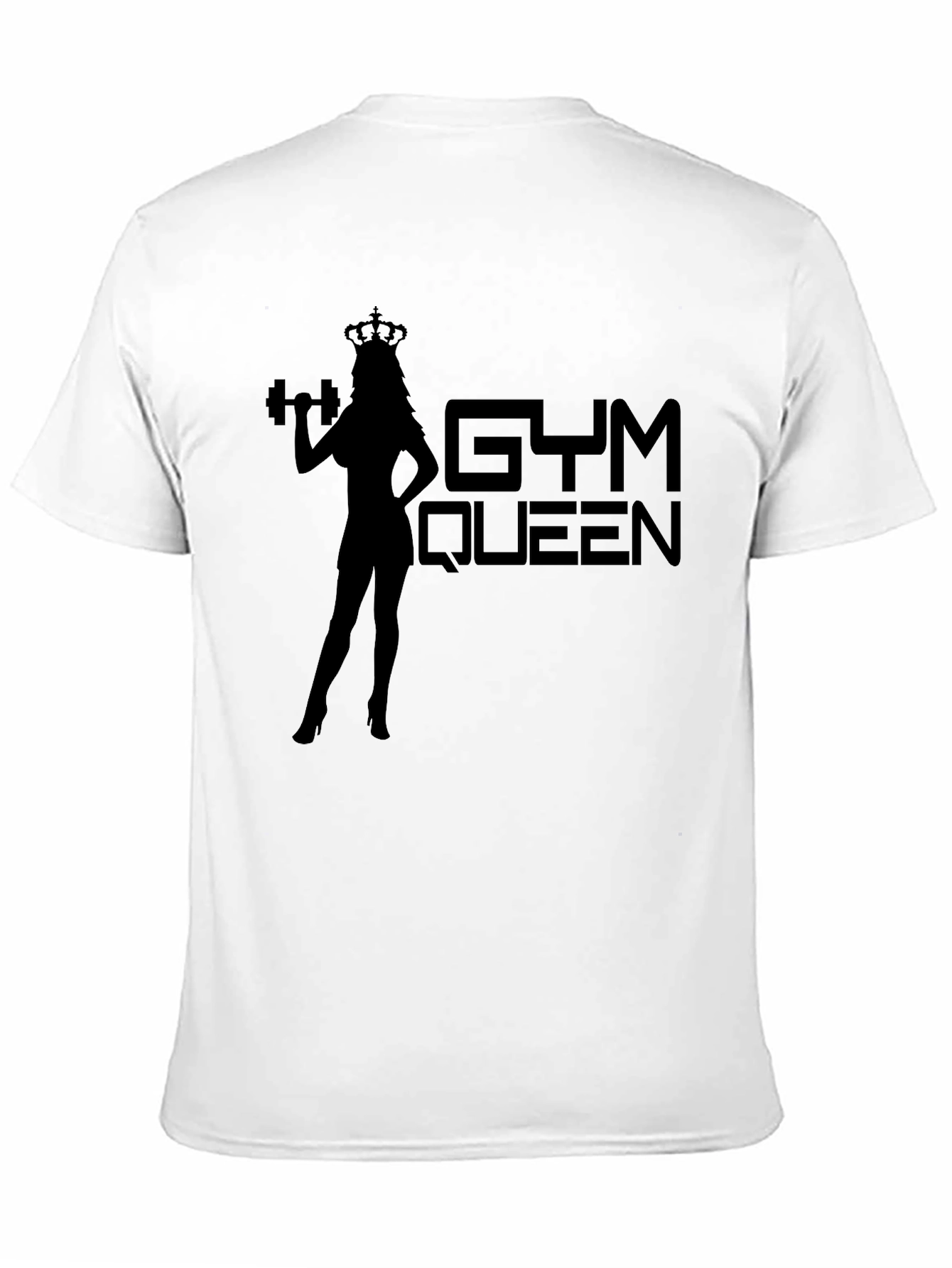 Black Gym Queen Graphic Tee - Black Fitness T-Shirt view 11