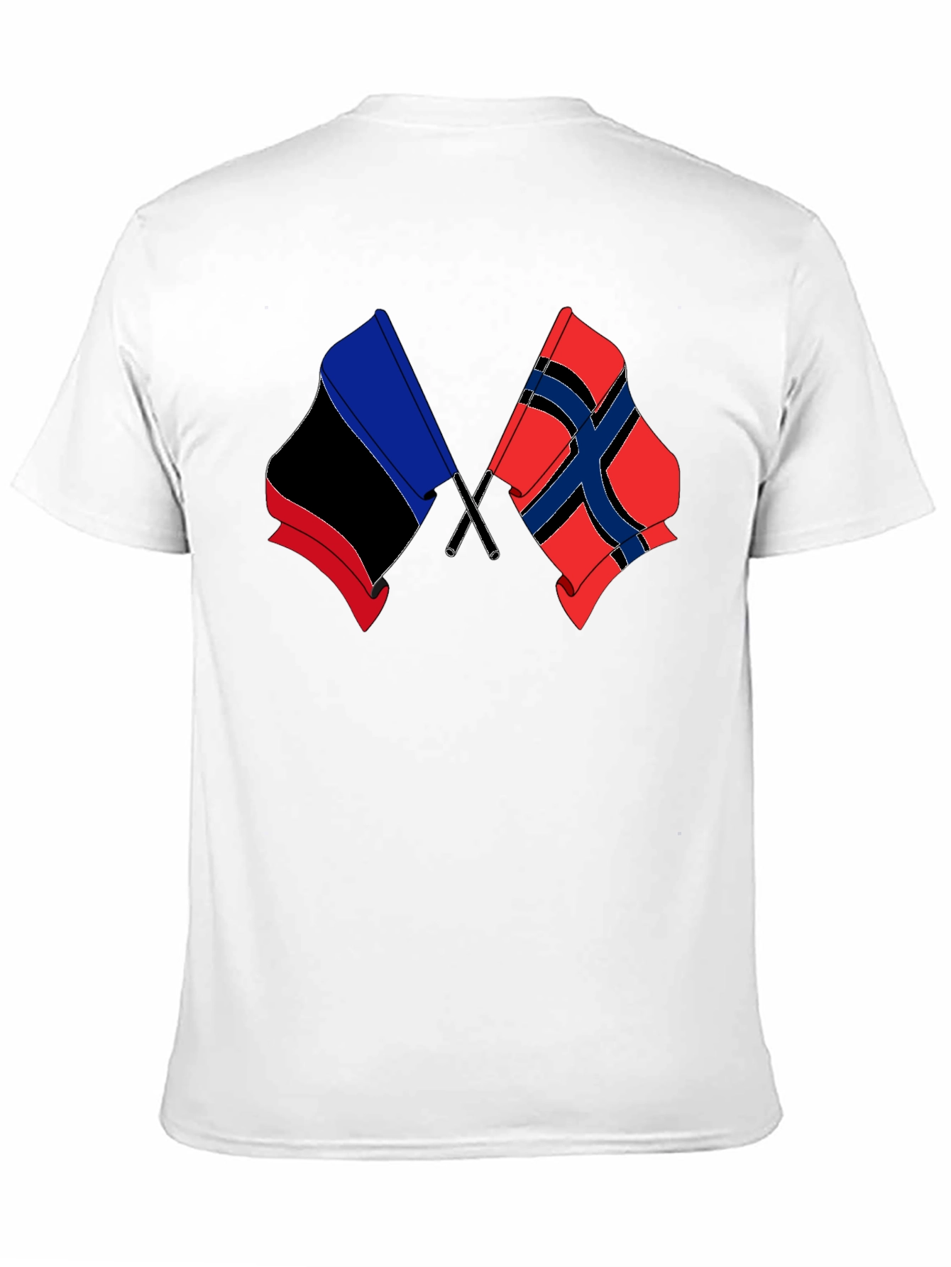 Black Dual Flag Graphic Tee - Black Cotton Blend Shirt view 11