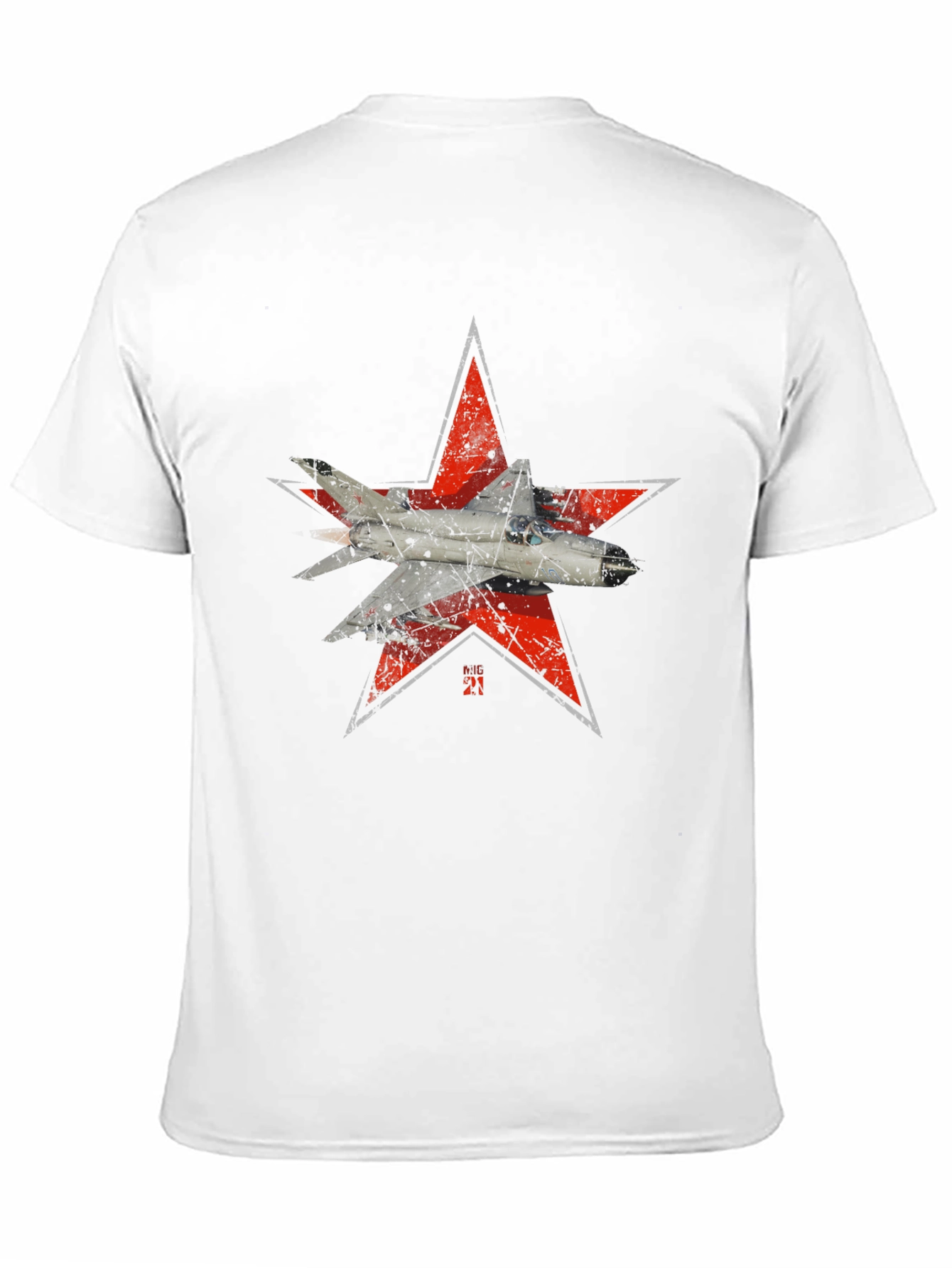 Black MiG-21 Jet Fighter T-Shirt view 11