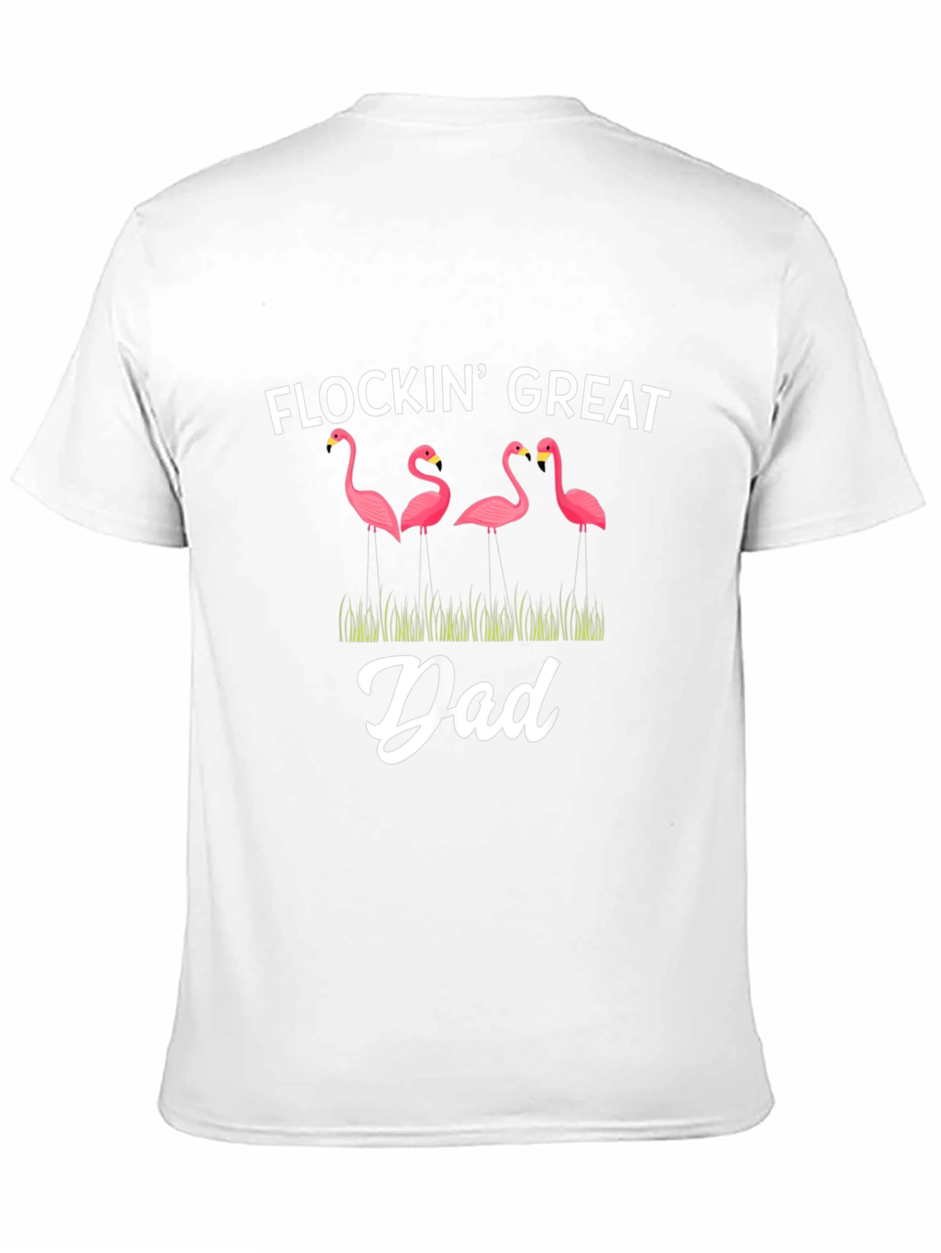 Black Flockin' Great Dad Flamingo Graphic T-Shirt view 11